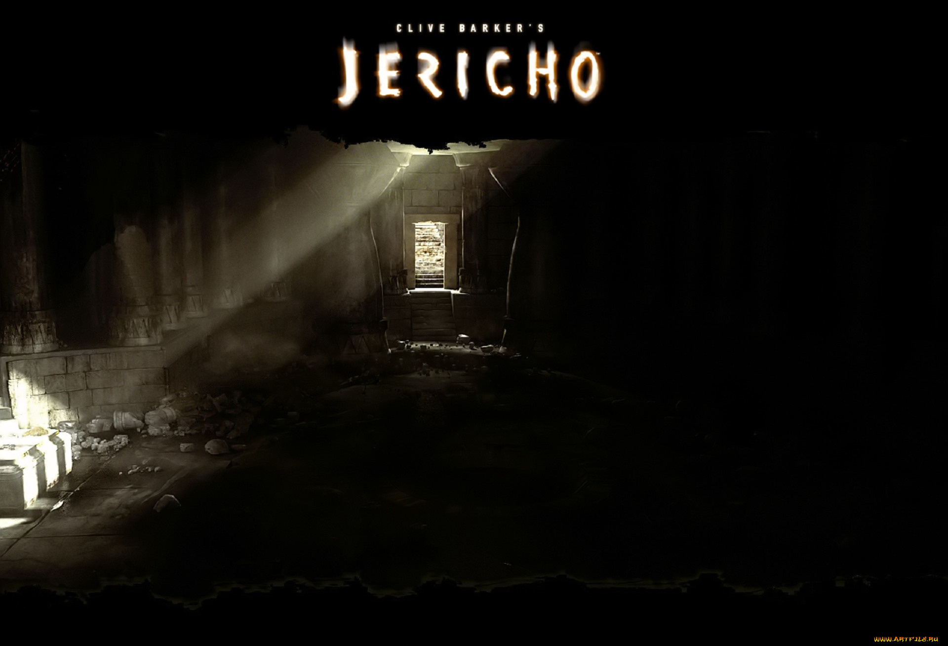 видео, игры, clive, barker`s, jericho, луч, свет, зал, колонны, развалины