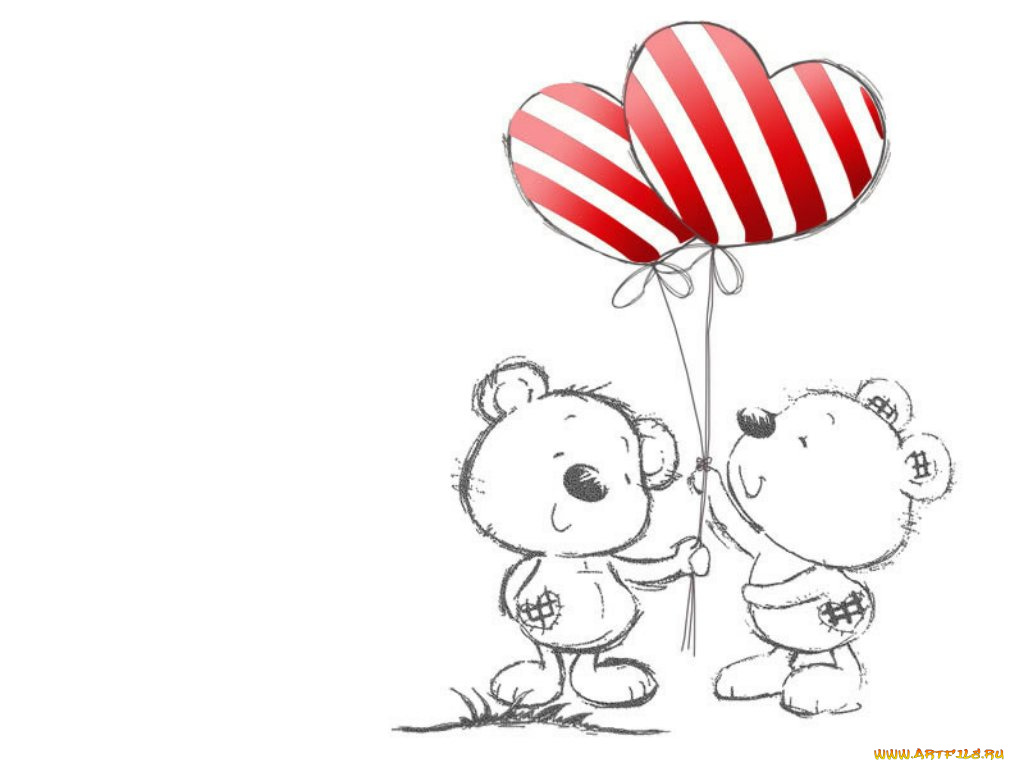 рисованные, мишки, тэдди