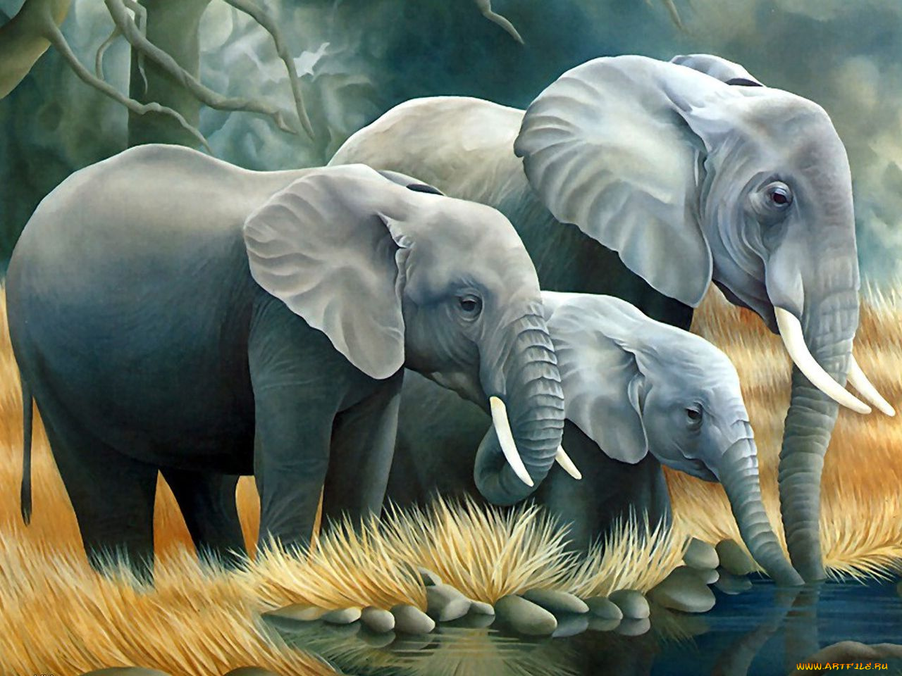 рисованные, животные