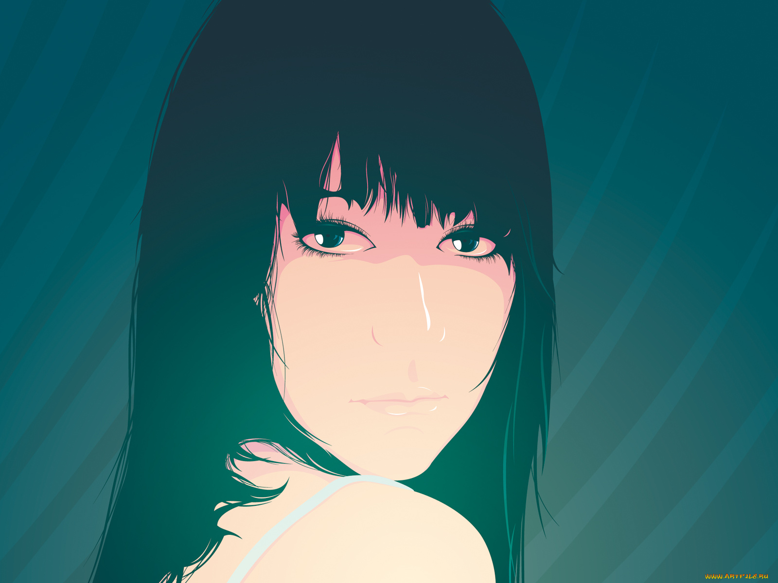 векторная, графика, линии, глаза