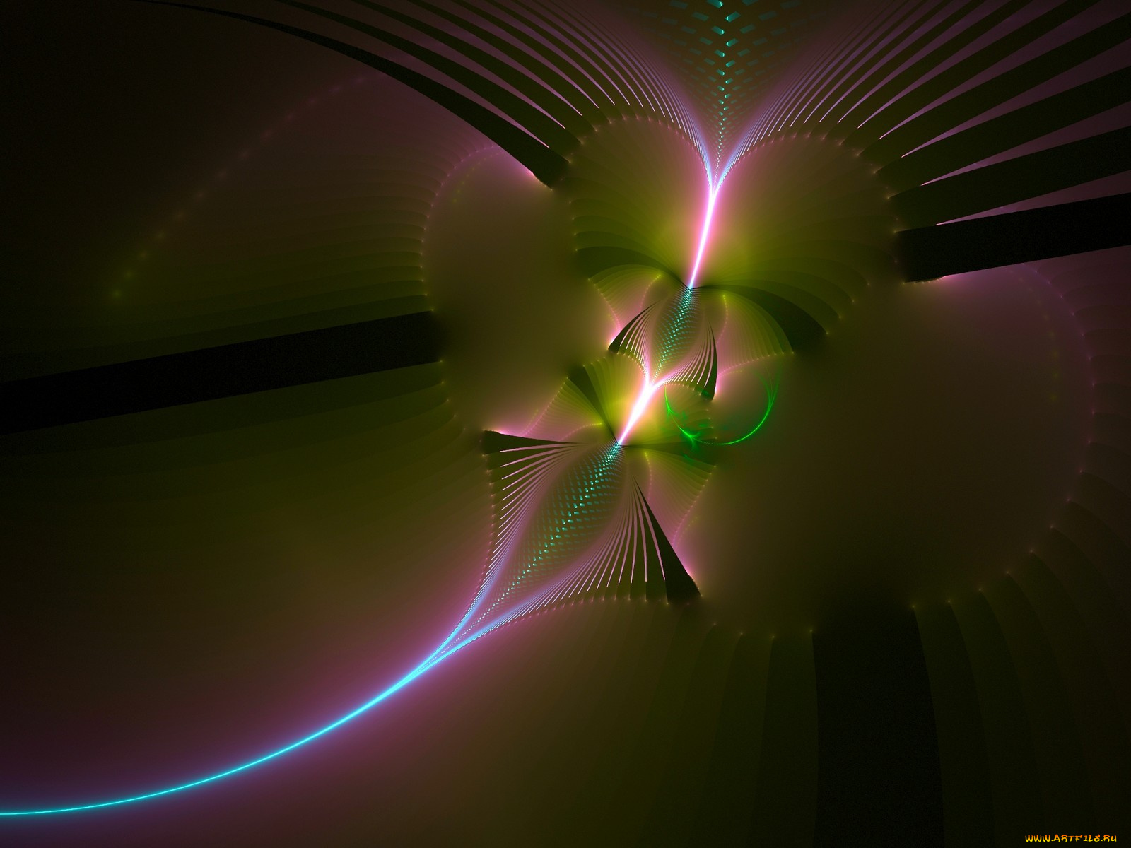 3д, графика, fractal, фракталы, узор, цвета, фон