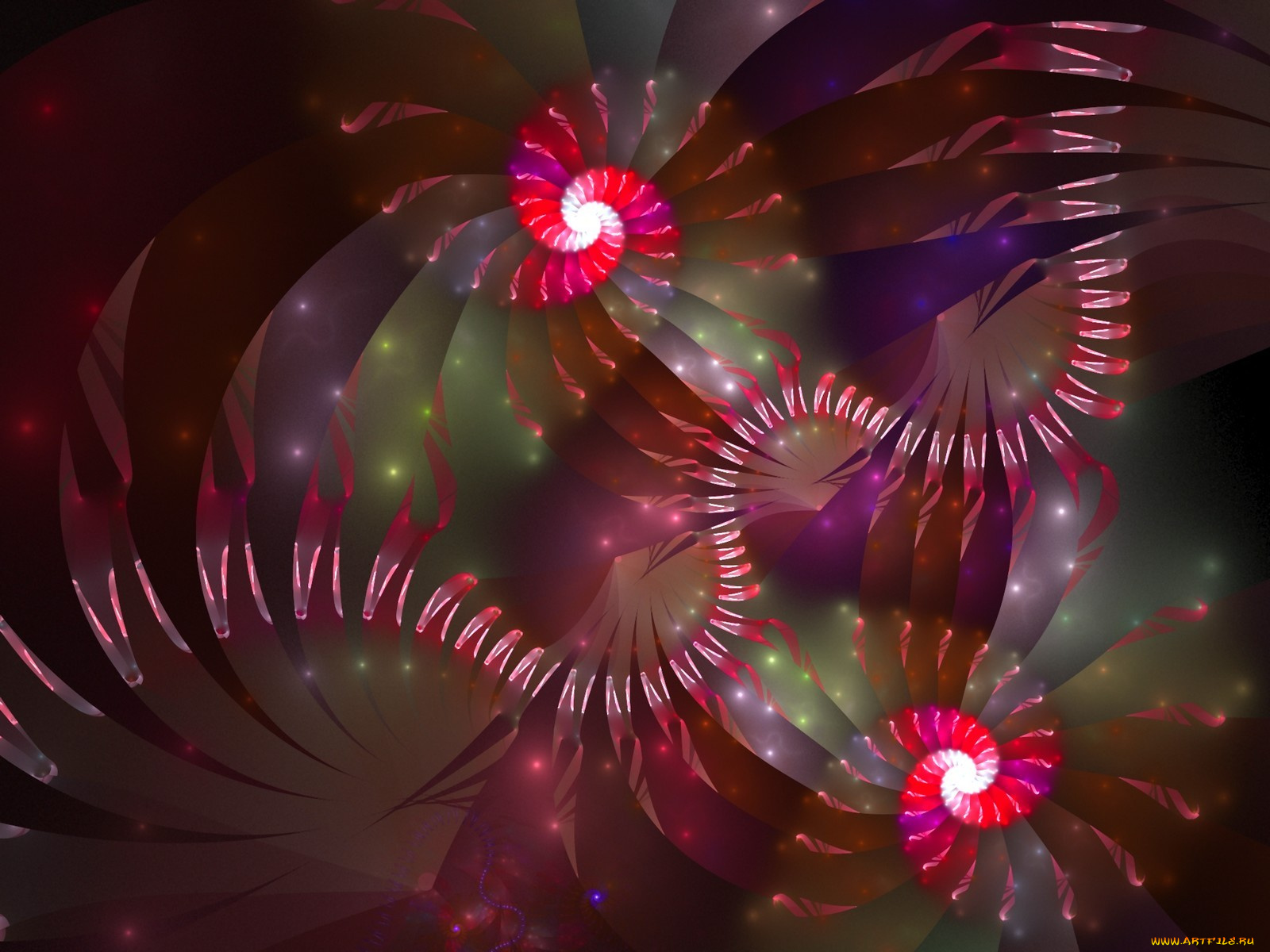 3д, графика, fractal, фракталы, узор, цвета, фон