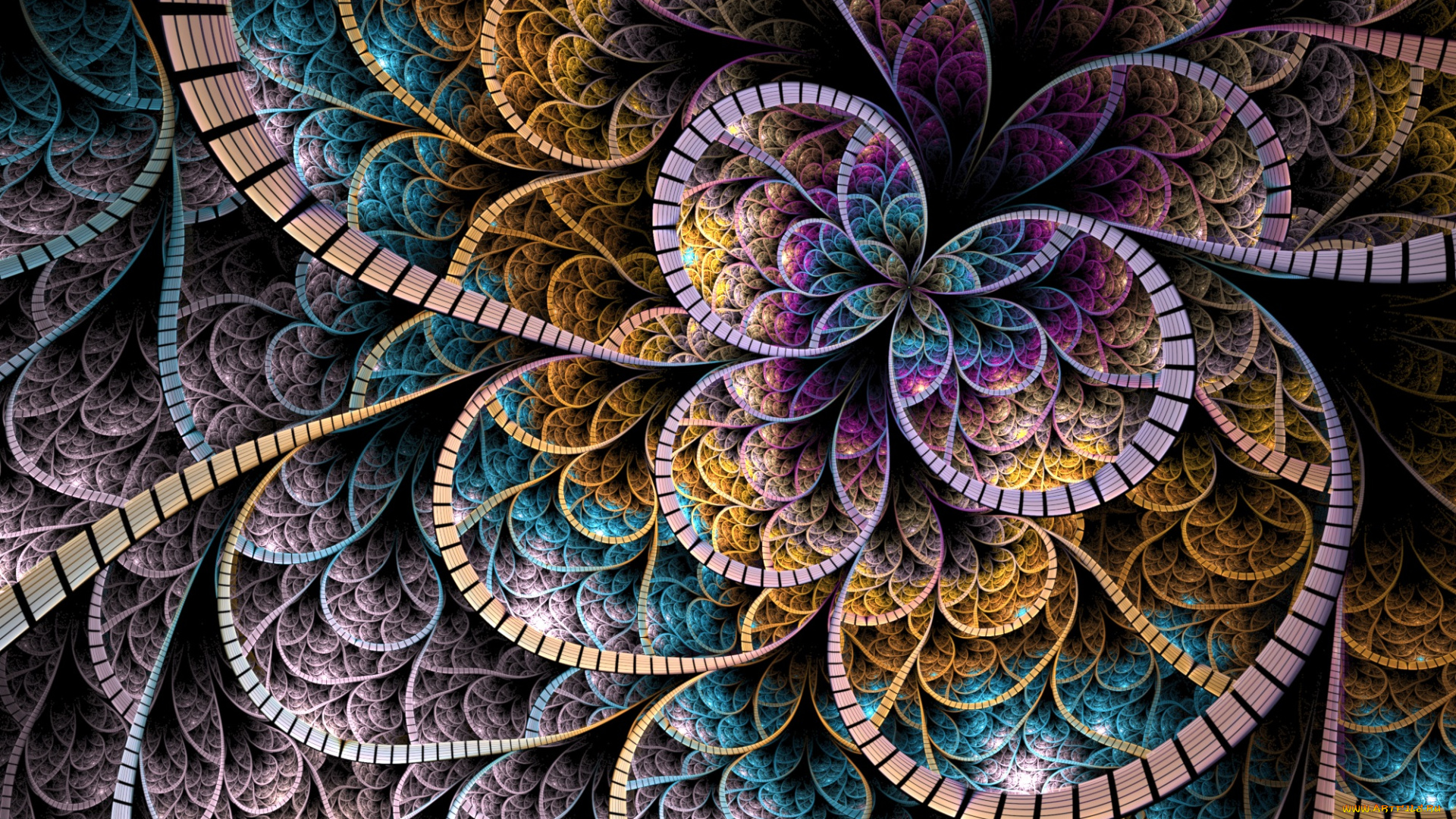 3д, графика, фракталы, , fractal, цвета, узор, фон