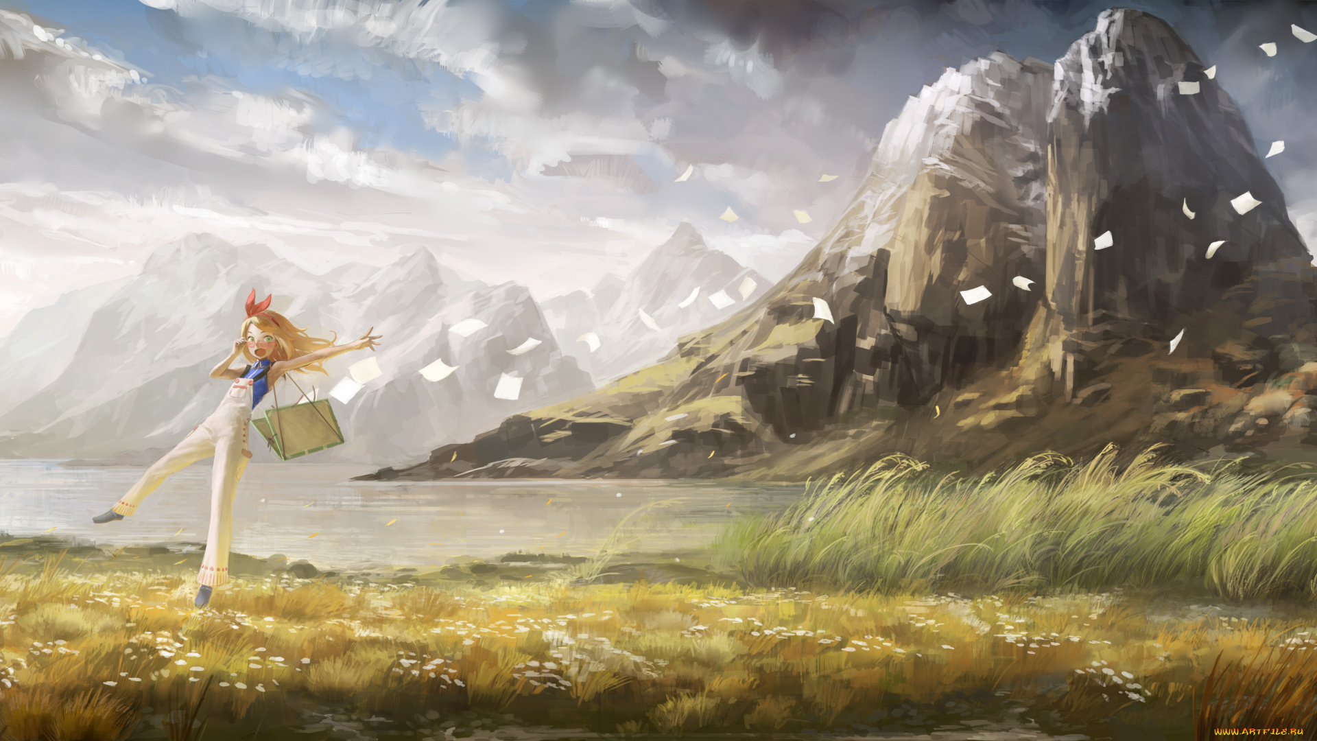 аниме, *unknown, , другое, девушка, природа, арт