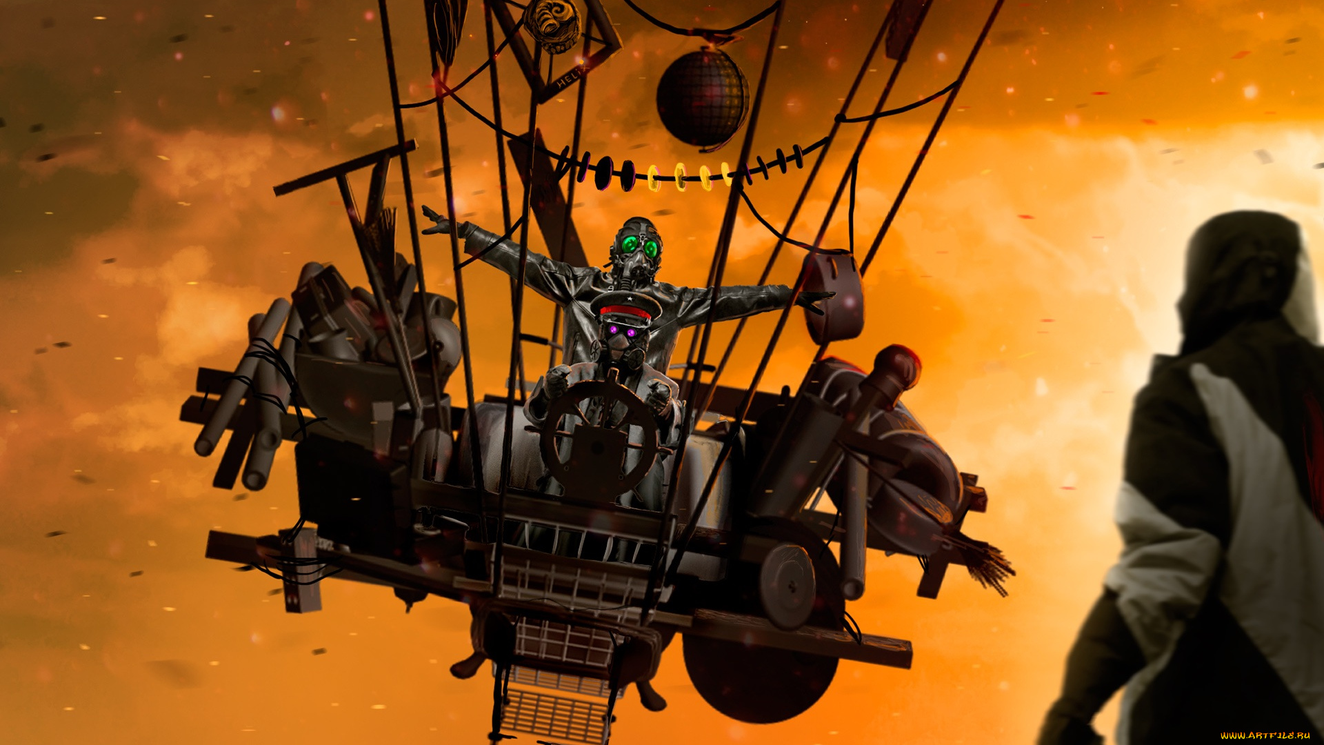 фэнтези, люди, парни, романтика, апокалипсиса, арт, небо