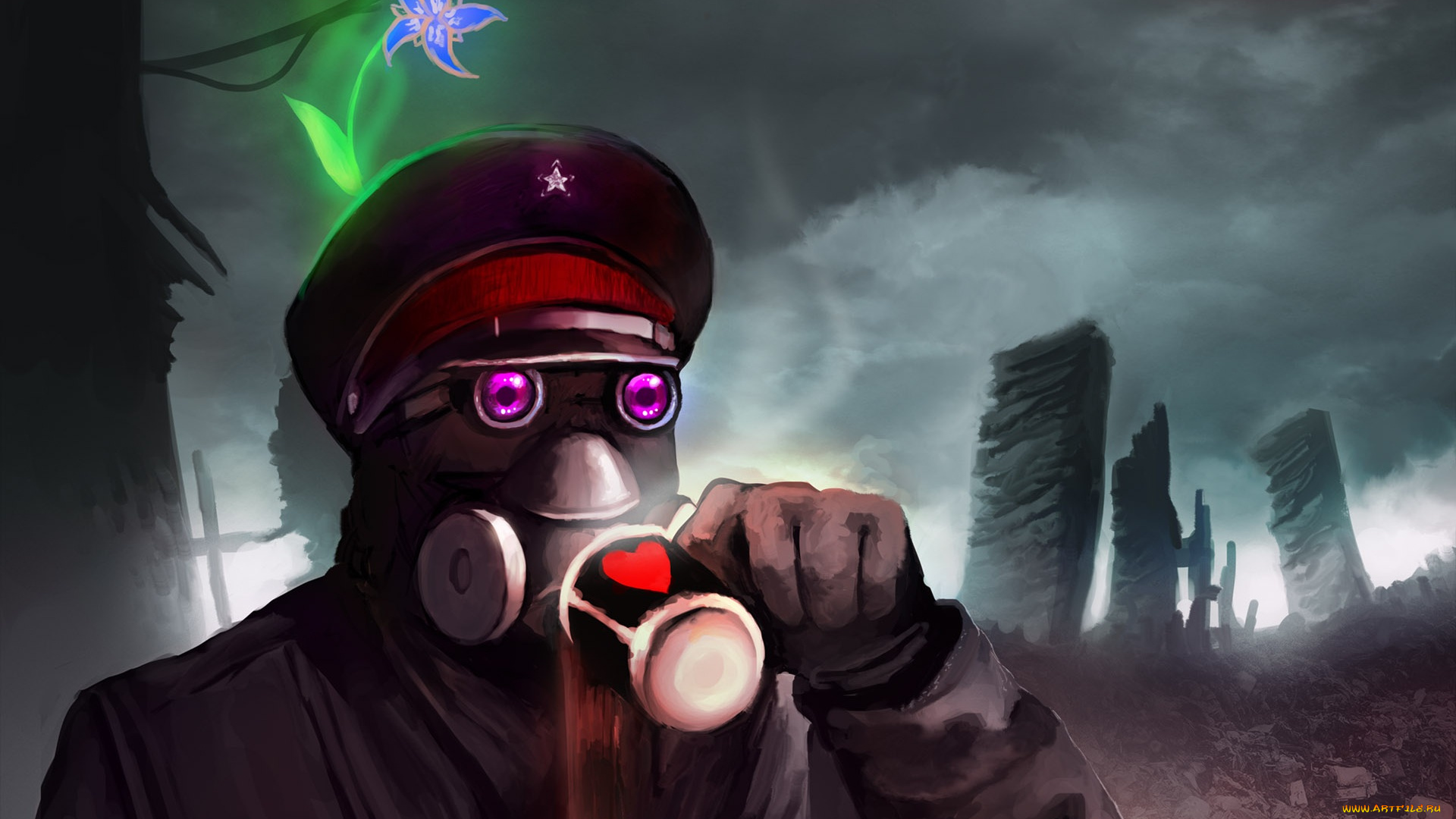 фэнтези, люди, романтика, апокалипсиса, арт, капитан