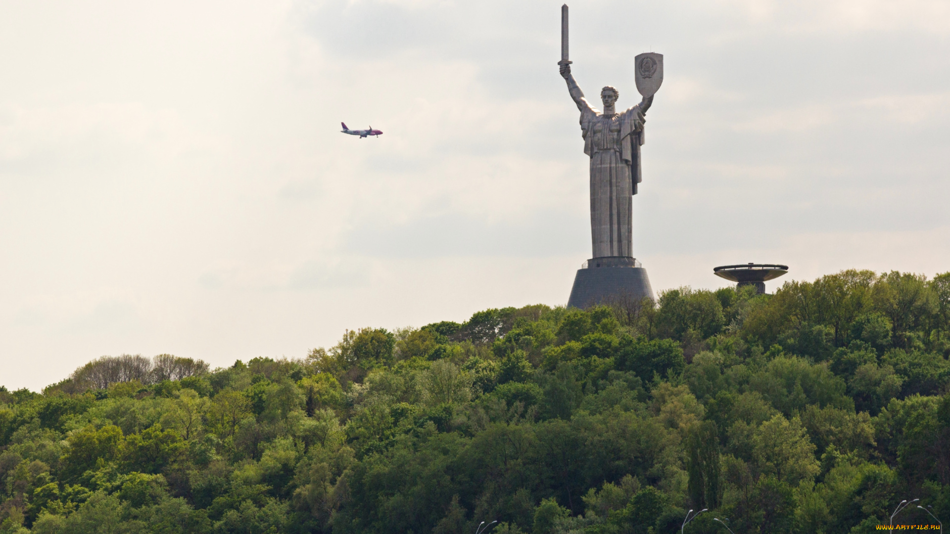города, киев, , украина, самолет, родина-мать