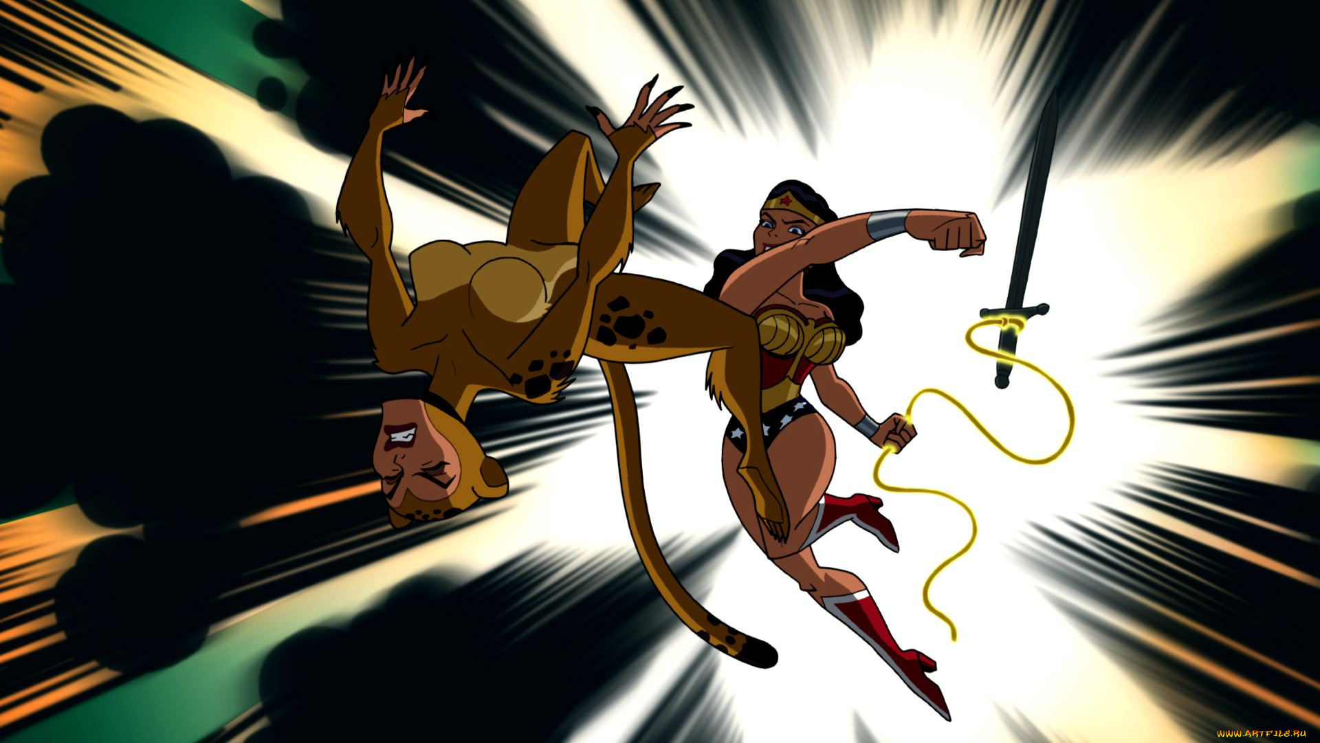 рисованные, комиксы, супермены, драка