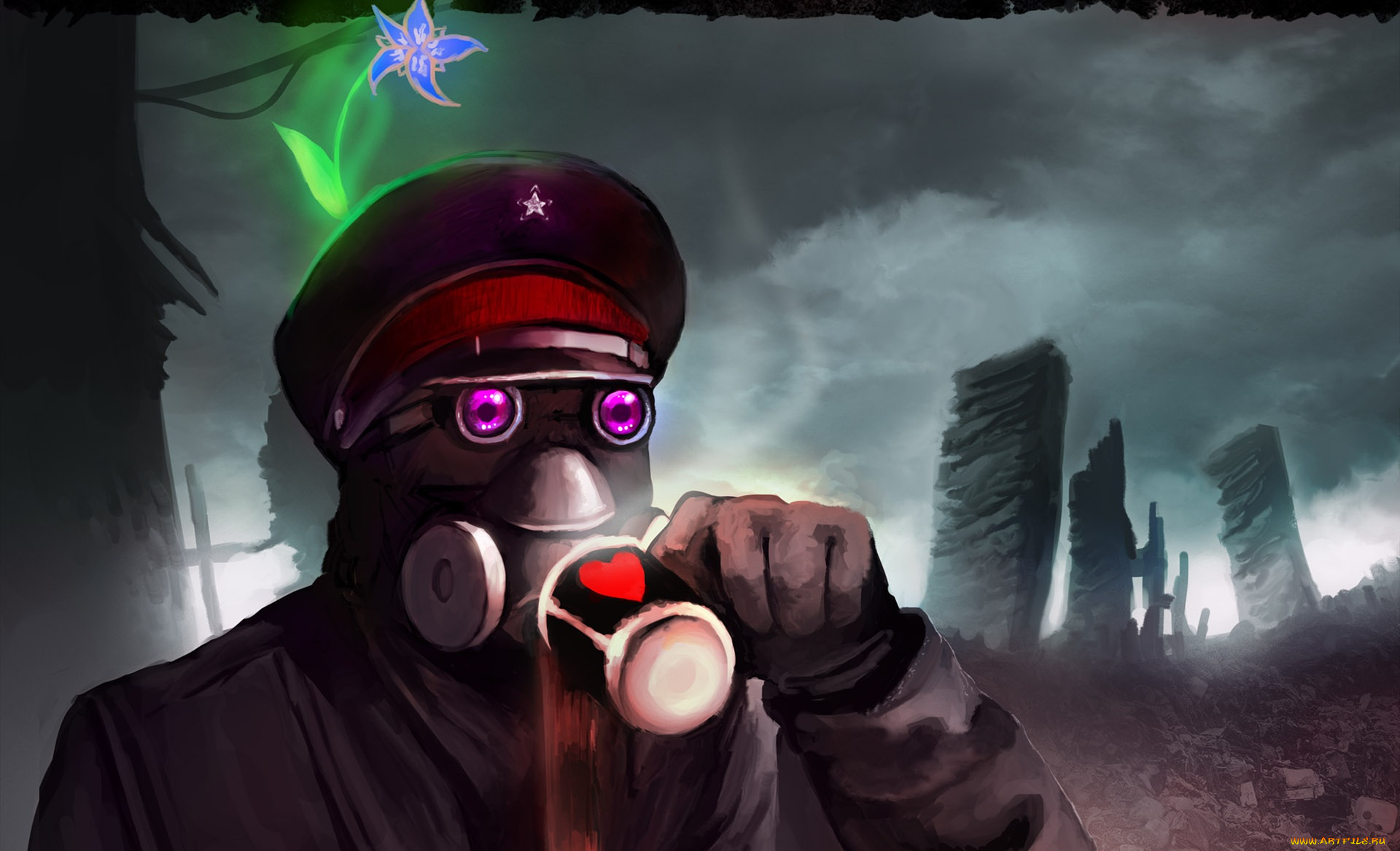 фэнтези, люди, романтика, апокалипсиса, арт, капитан