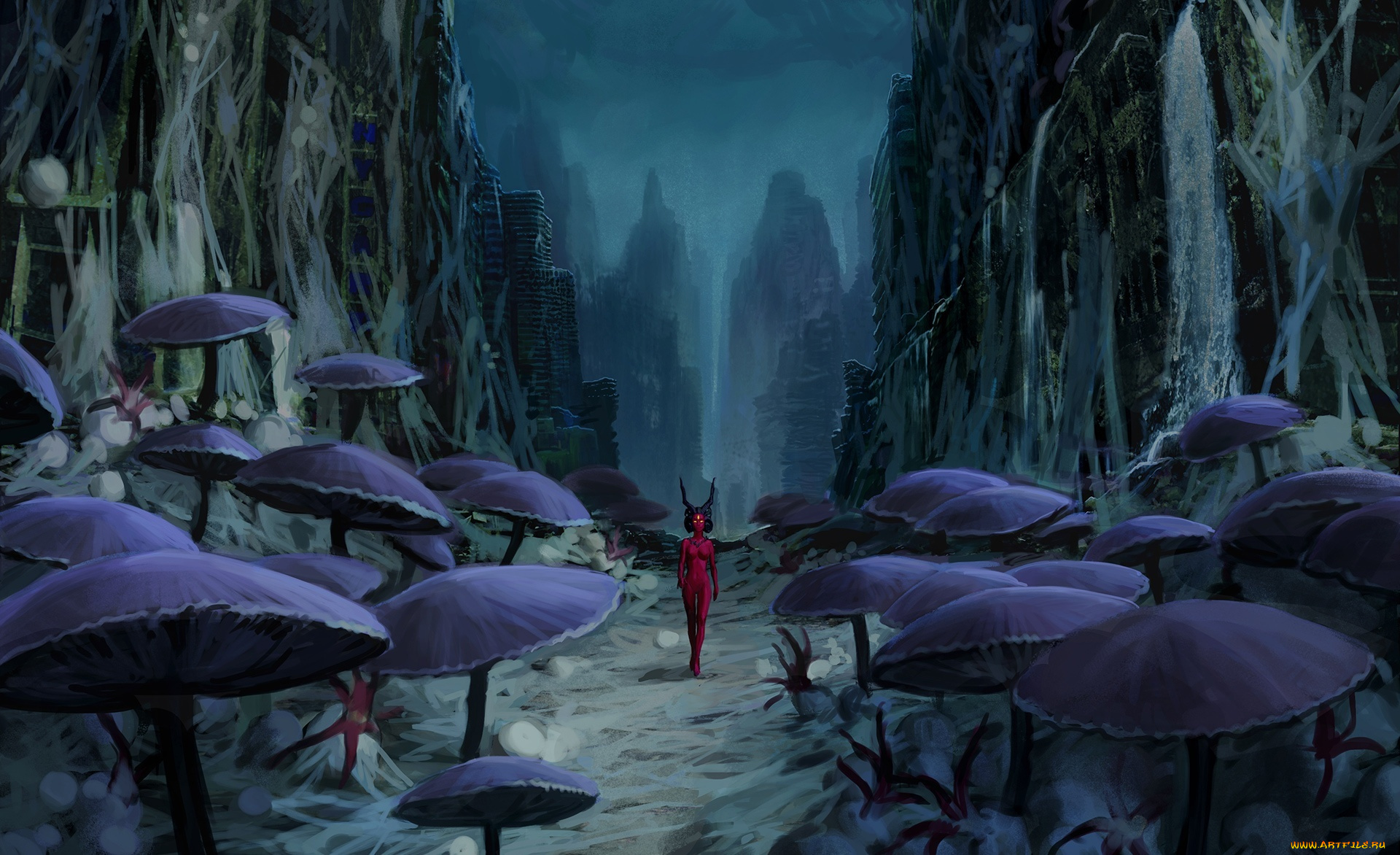 фэнтези, существа, грибы, существо, романтика, апокалипсиса