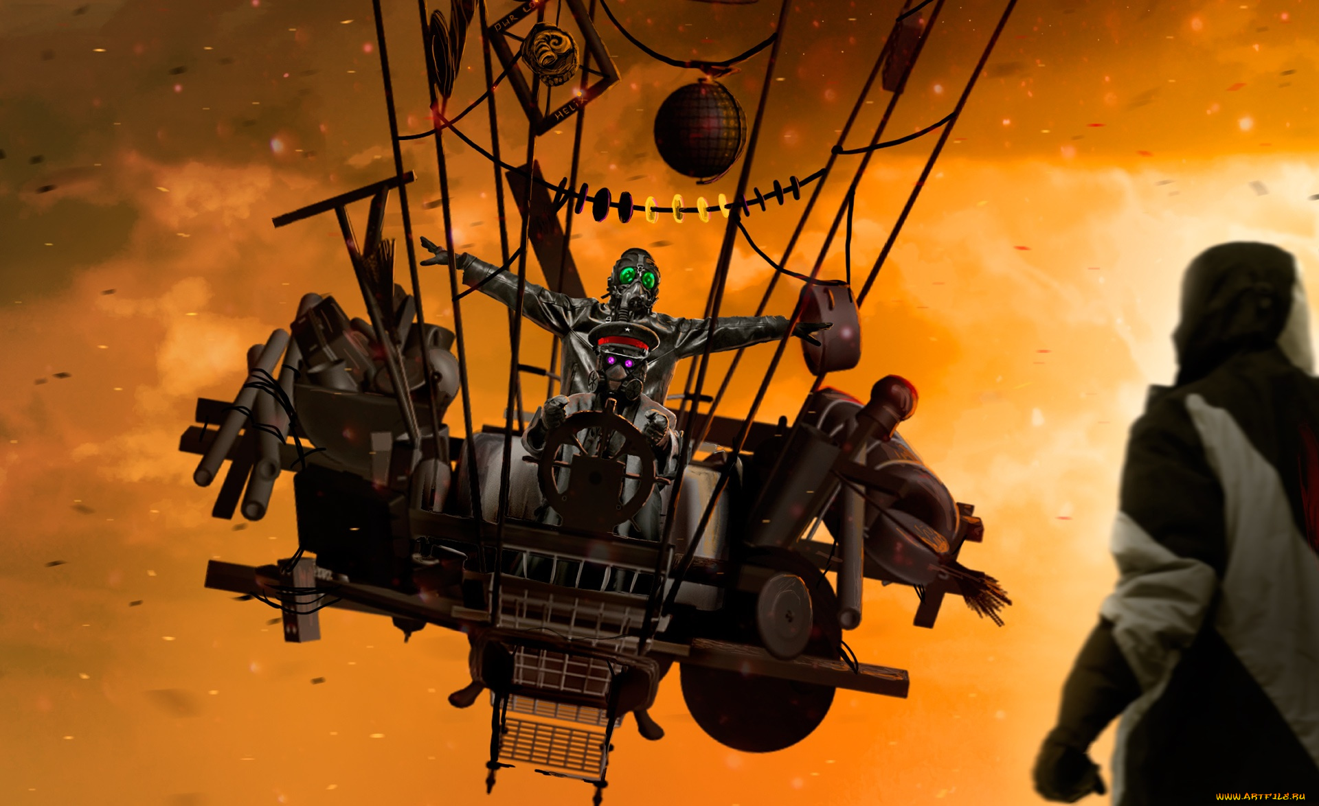 фэнтези, люди, парни, романтика, апокалипсиса, арт, небо