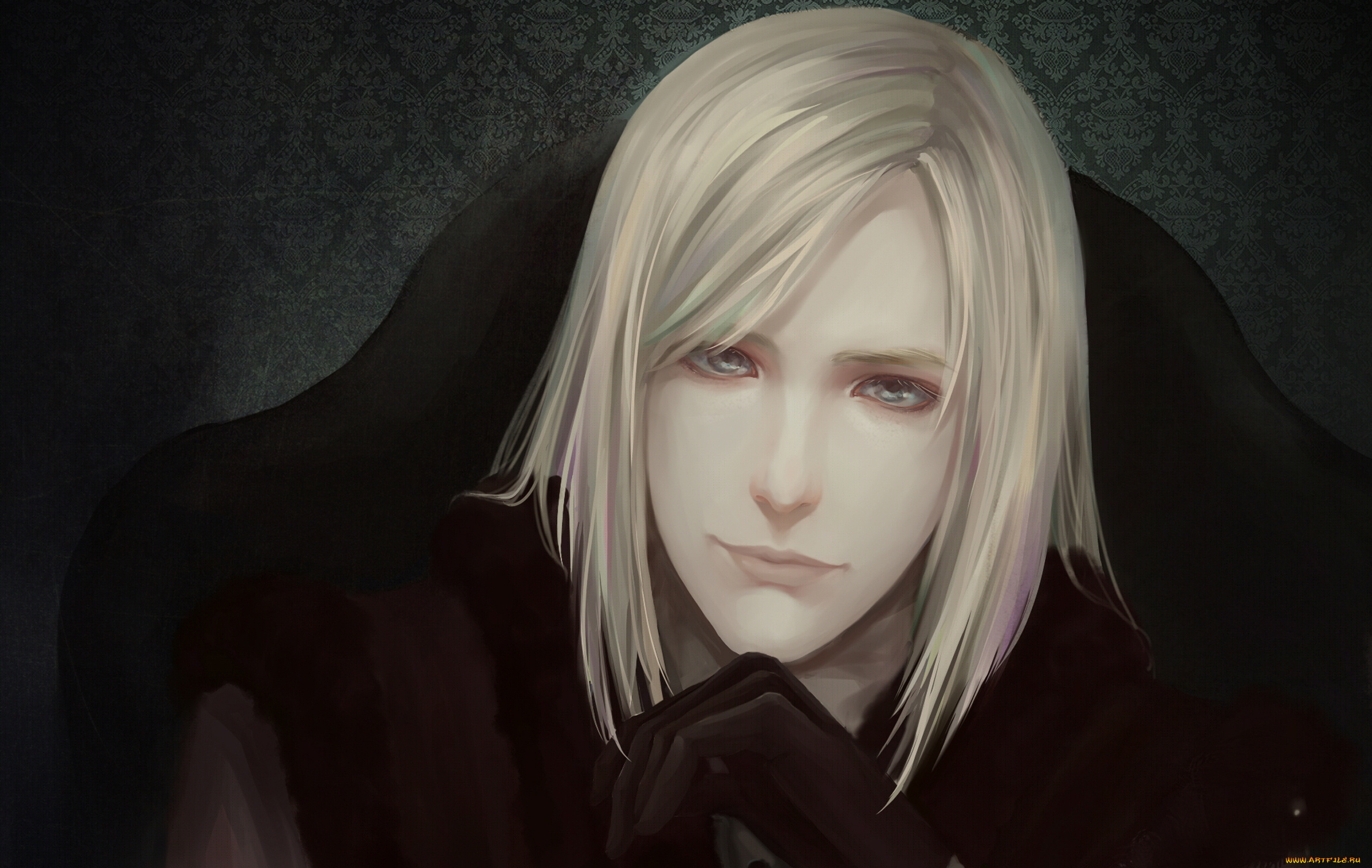 рисованные, люди, взгляд, перчатка, блондин, парень