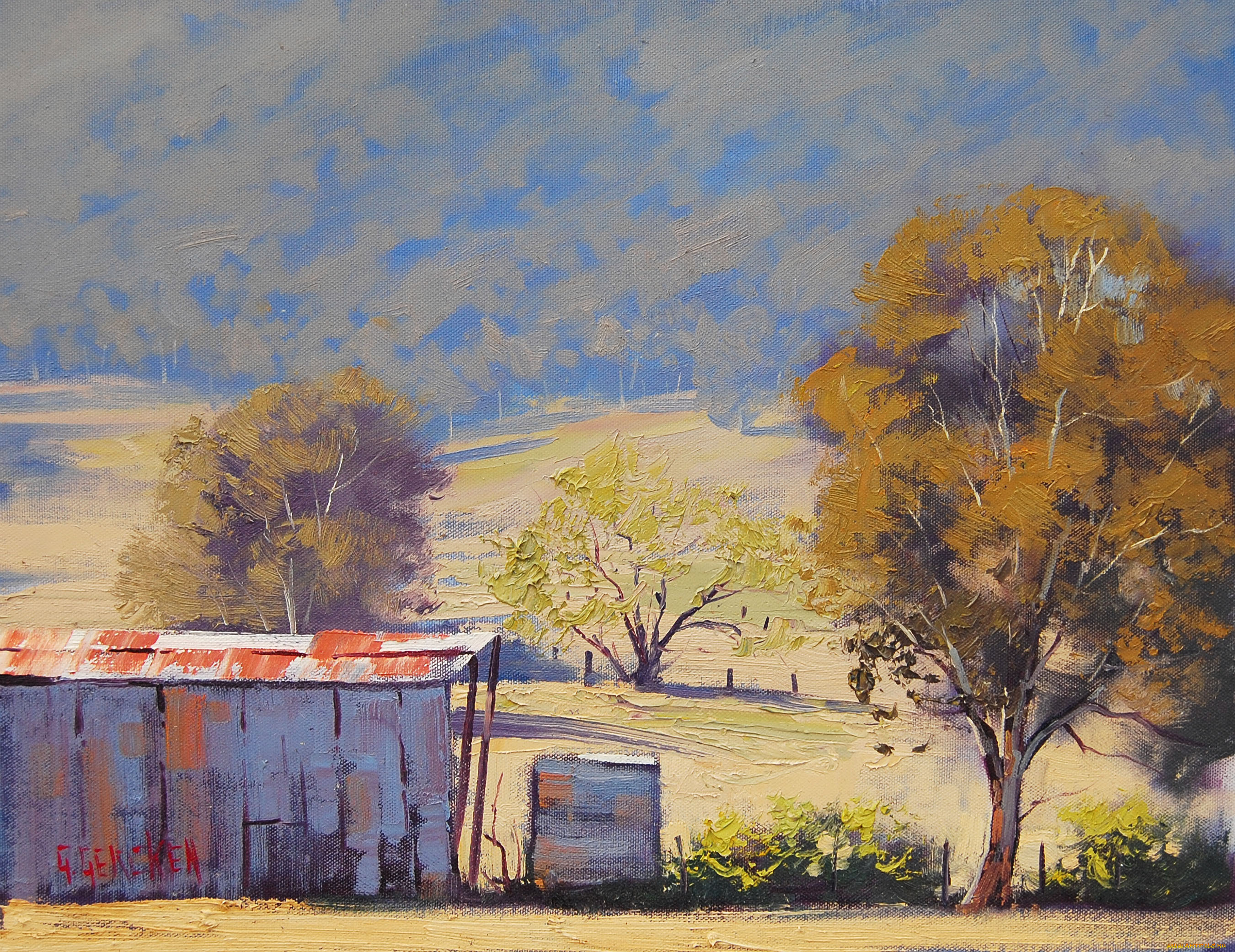 рисованные, природа, artsaus, hartley, shed