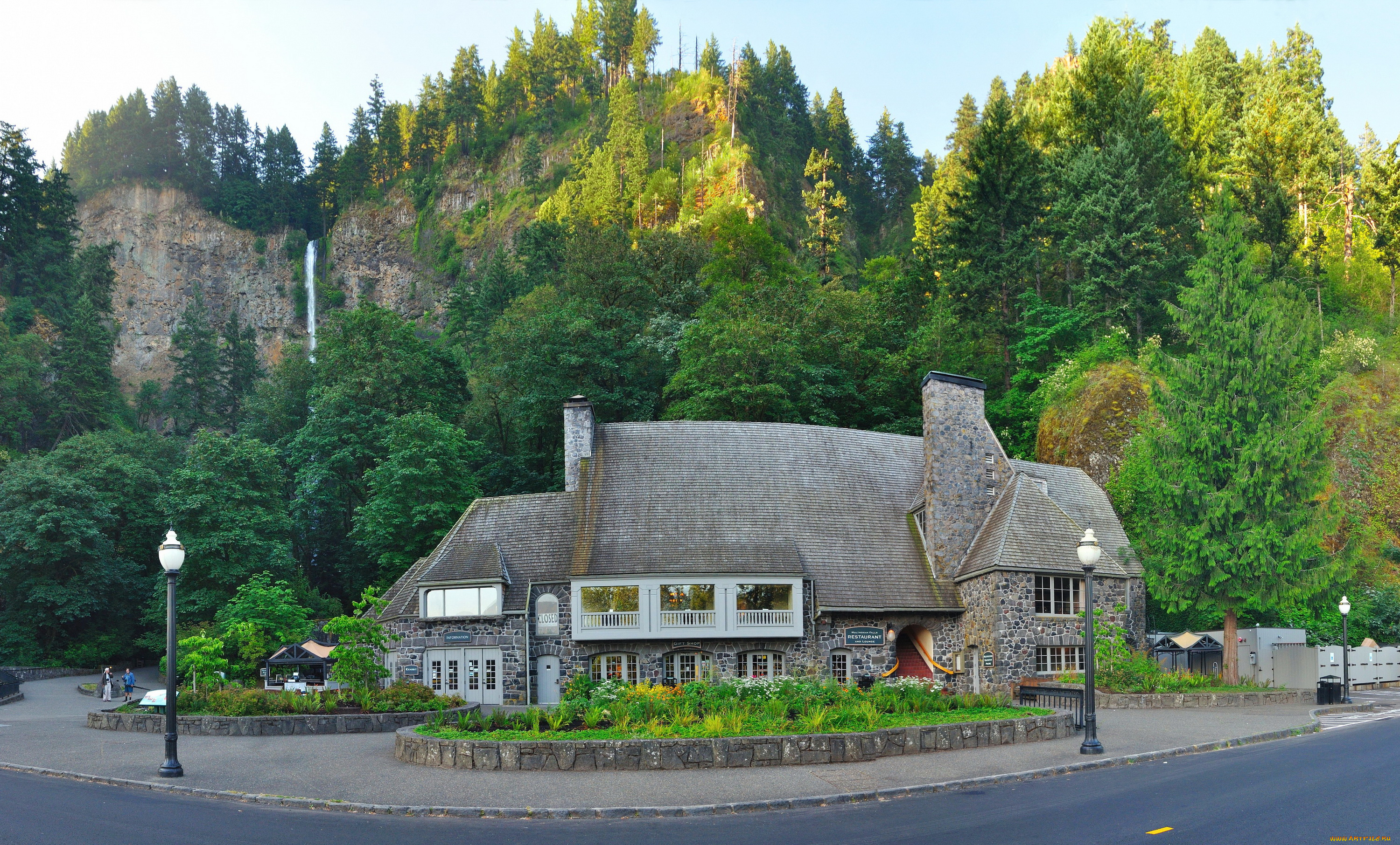 сша, , орегон, , малтнома, города, -, здания, , дома, малтнома, multnomah, деревья, фонари, сша, орегон, дорога, дом