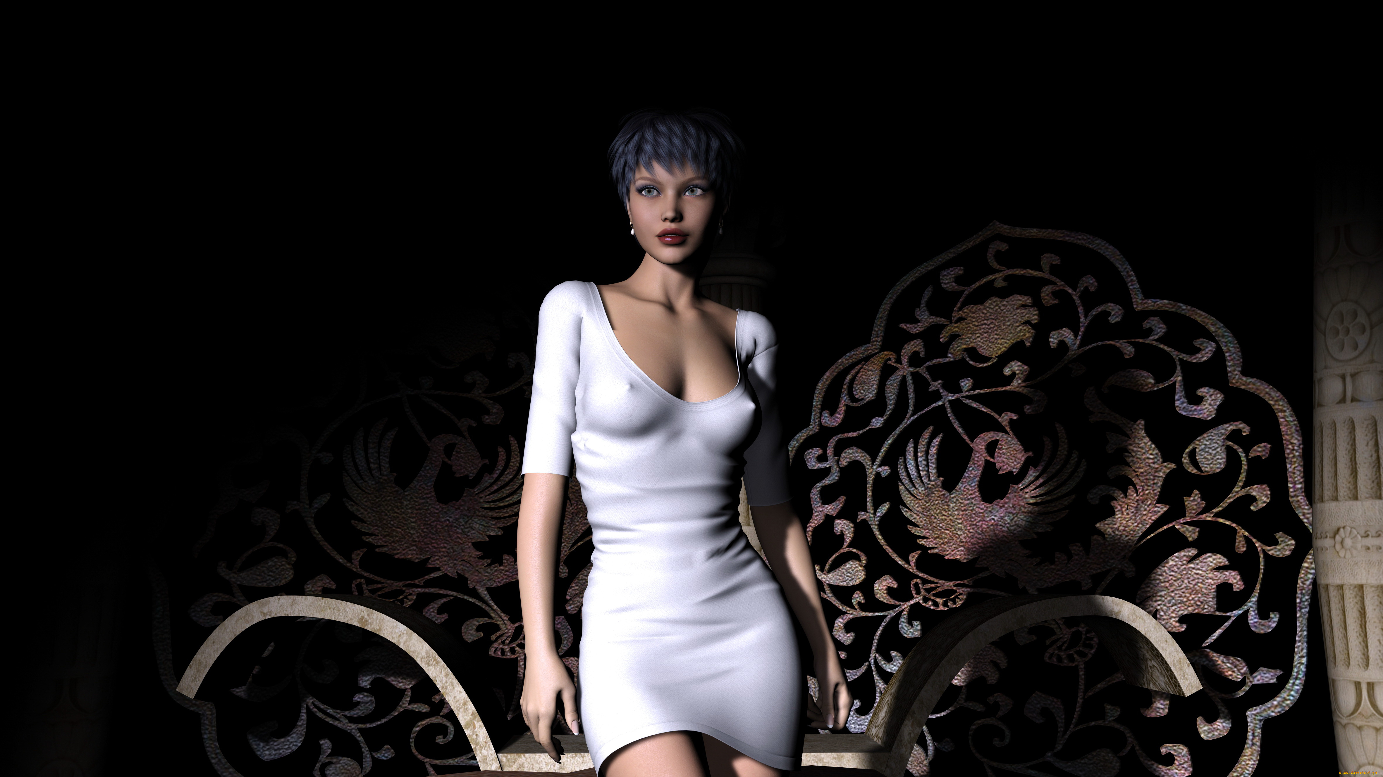 3д, графика, люди, , people, фон, девушка, взгляд