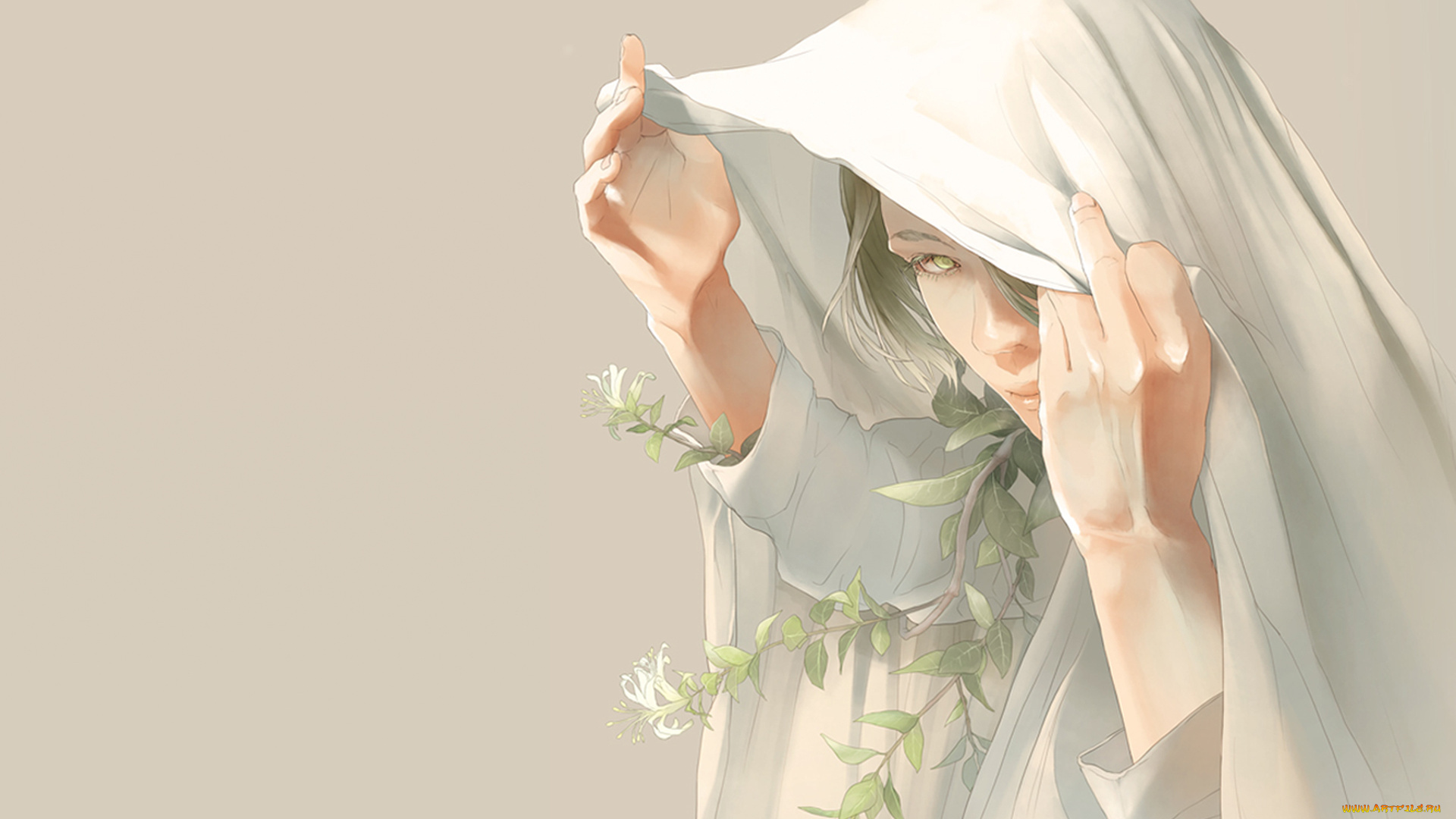 разное, арты, парень, re, арт, покров, листья