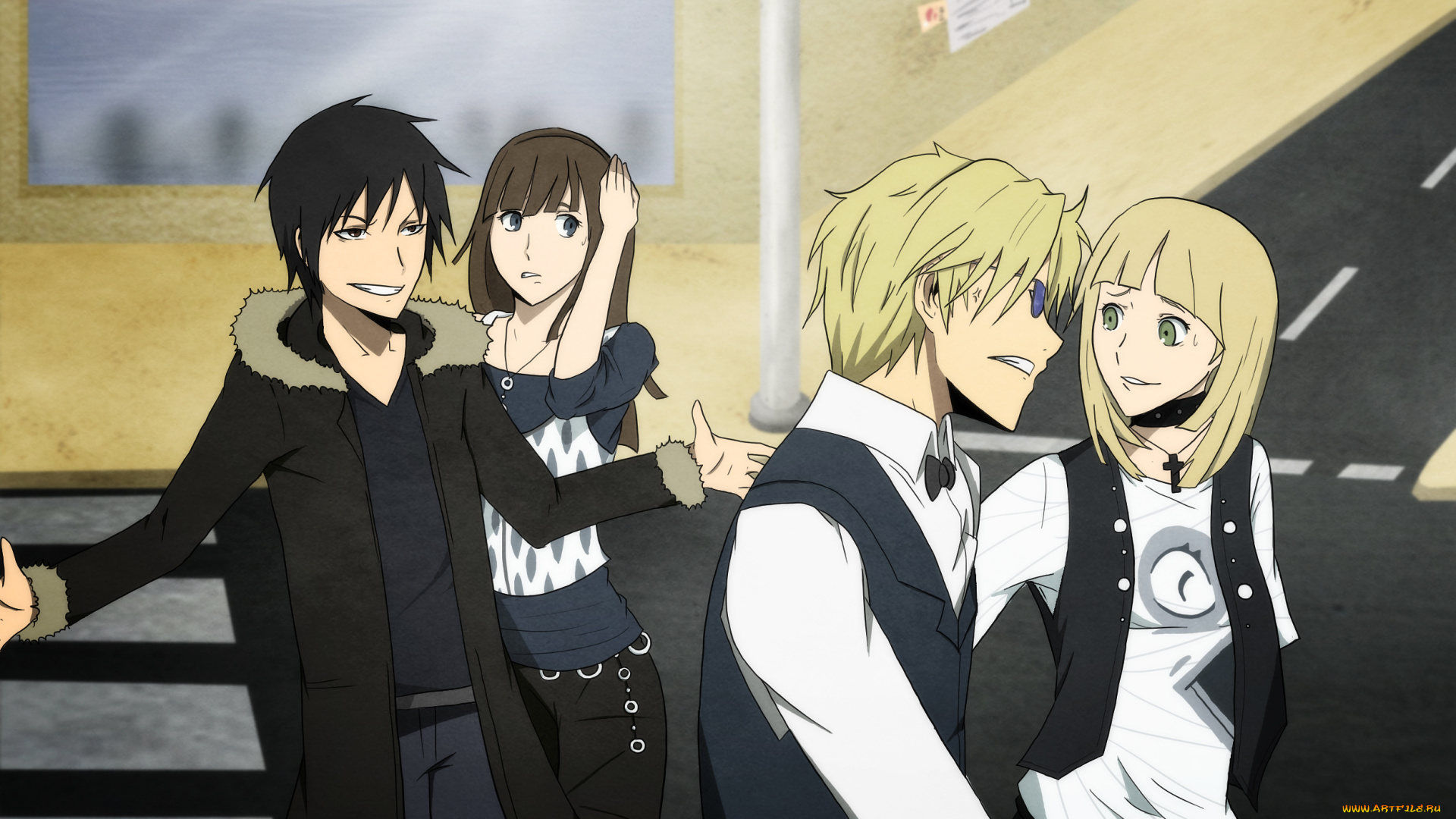 аниме, durarara, девушки, изая, шизуо