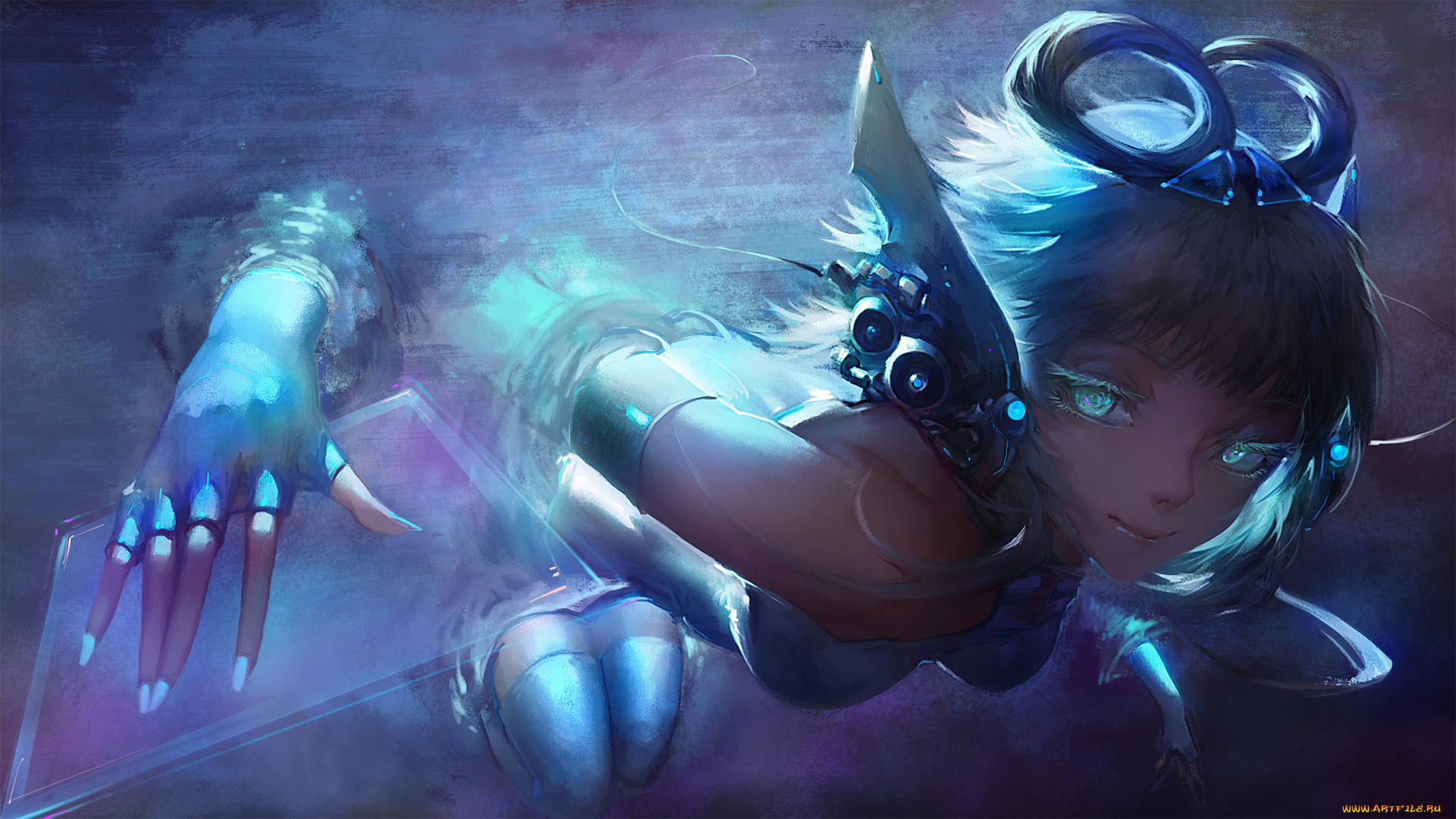 аниме, vocaloid, девушка, luo, tianyi