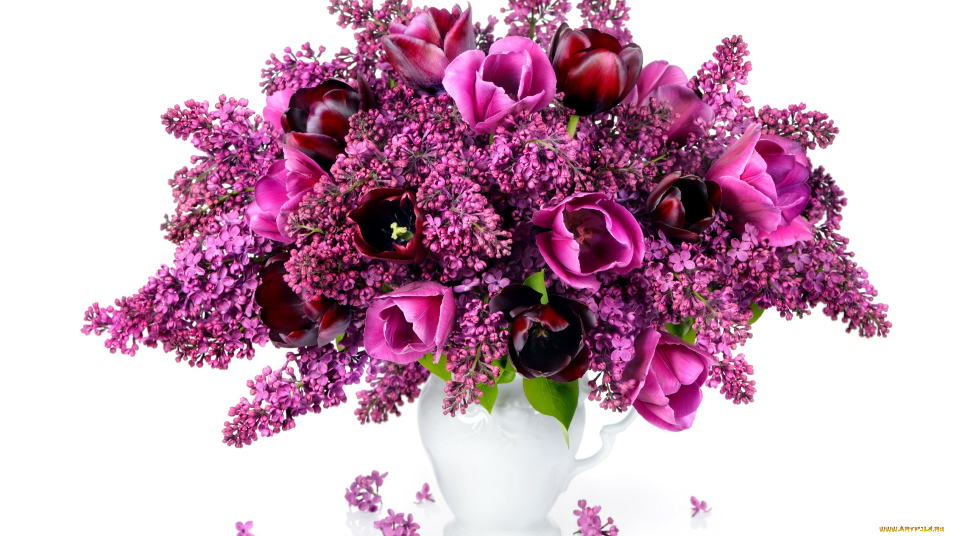 цветы, букеты, , композиции, тюльпаны, сирень