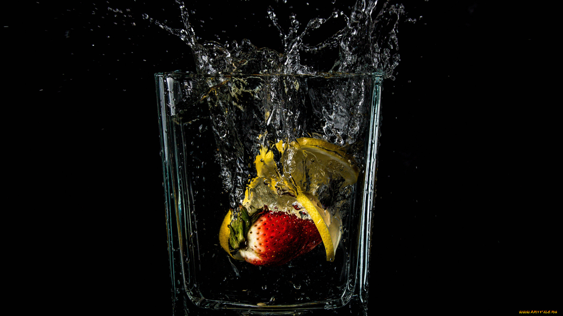 еда, фрукты, , ягоды, вода, брызги