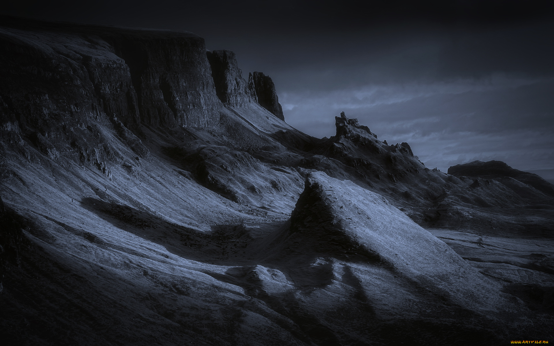 природа, горы, ночь