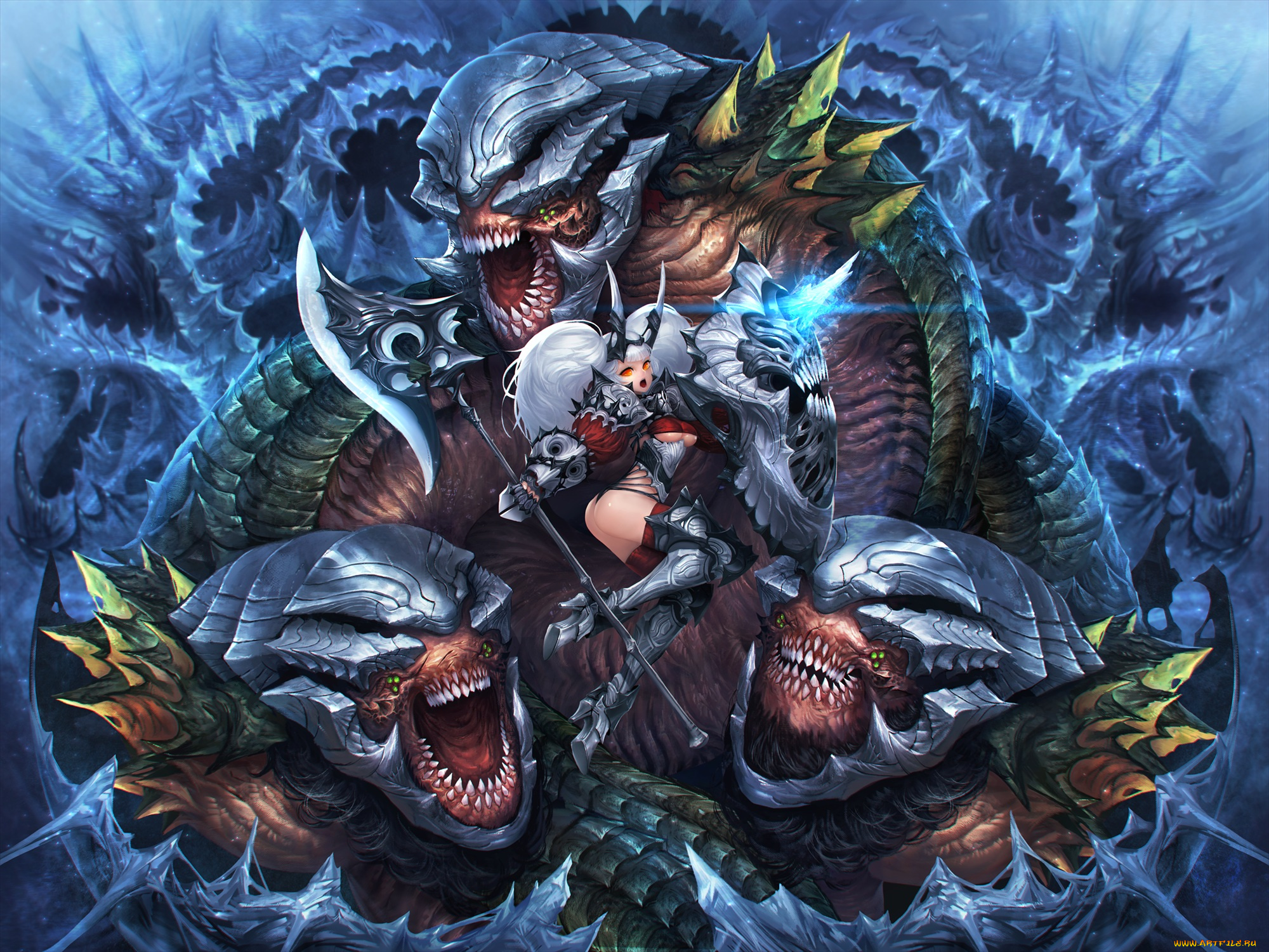 фэнтези, красавицы, и, чудовища, монстры, девушка