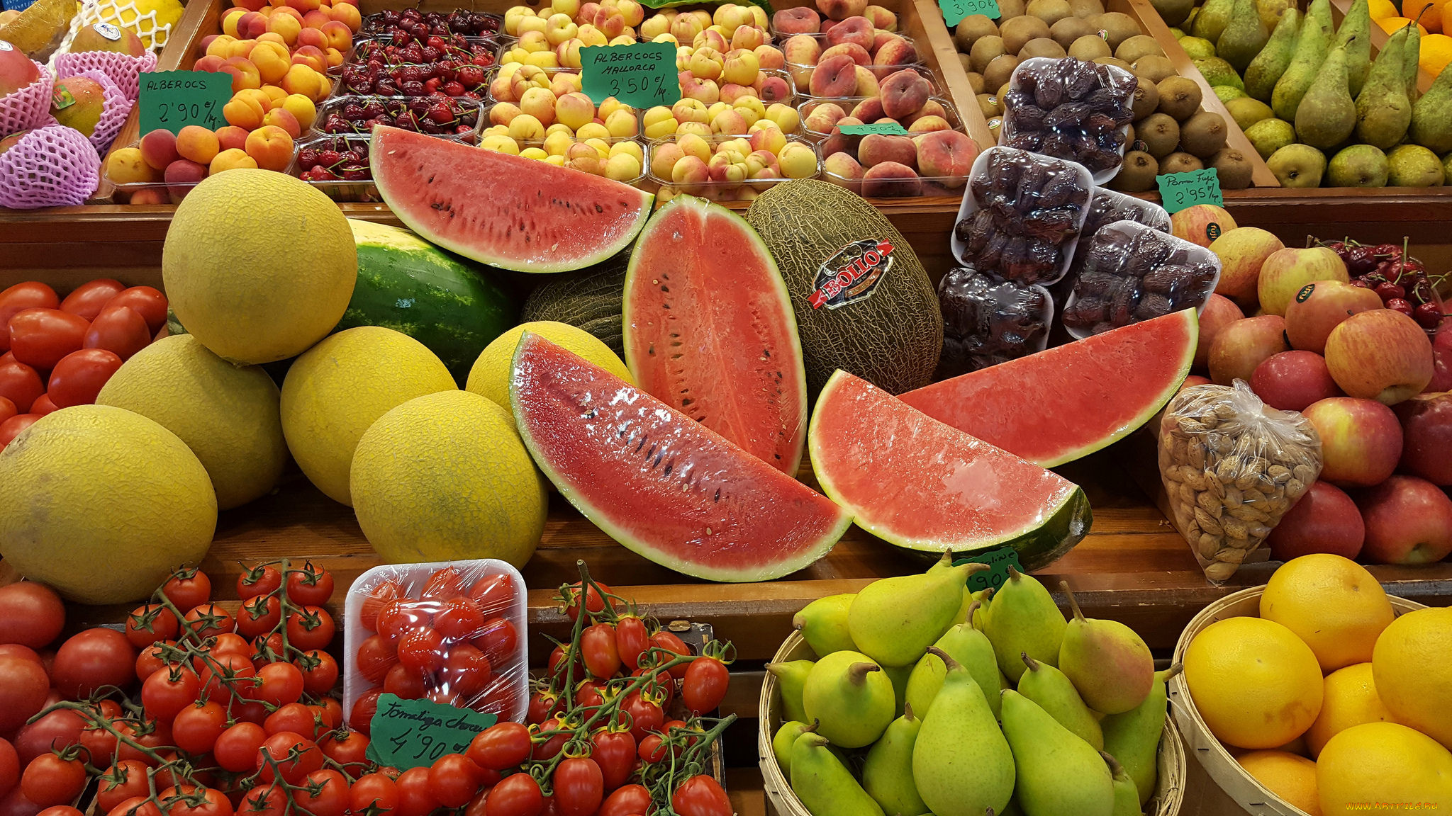 еда, фрукты, и, овощи, вместе, вкусности