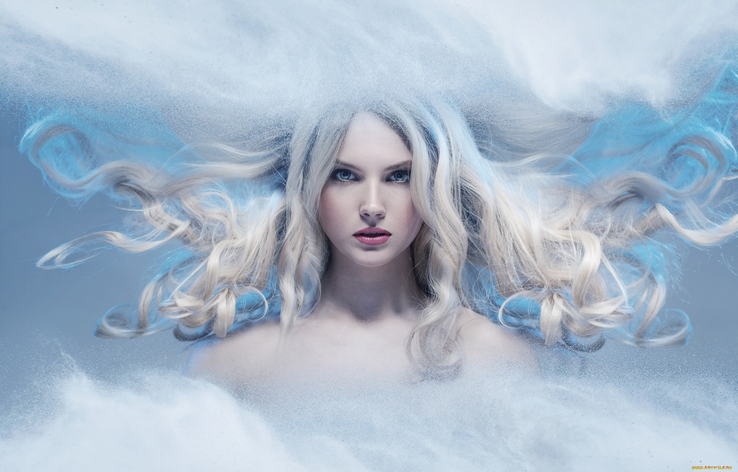 девушки, -unsort, , креатив, блондинка, волосы, портрет