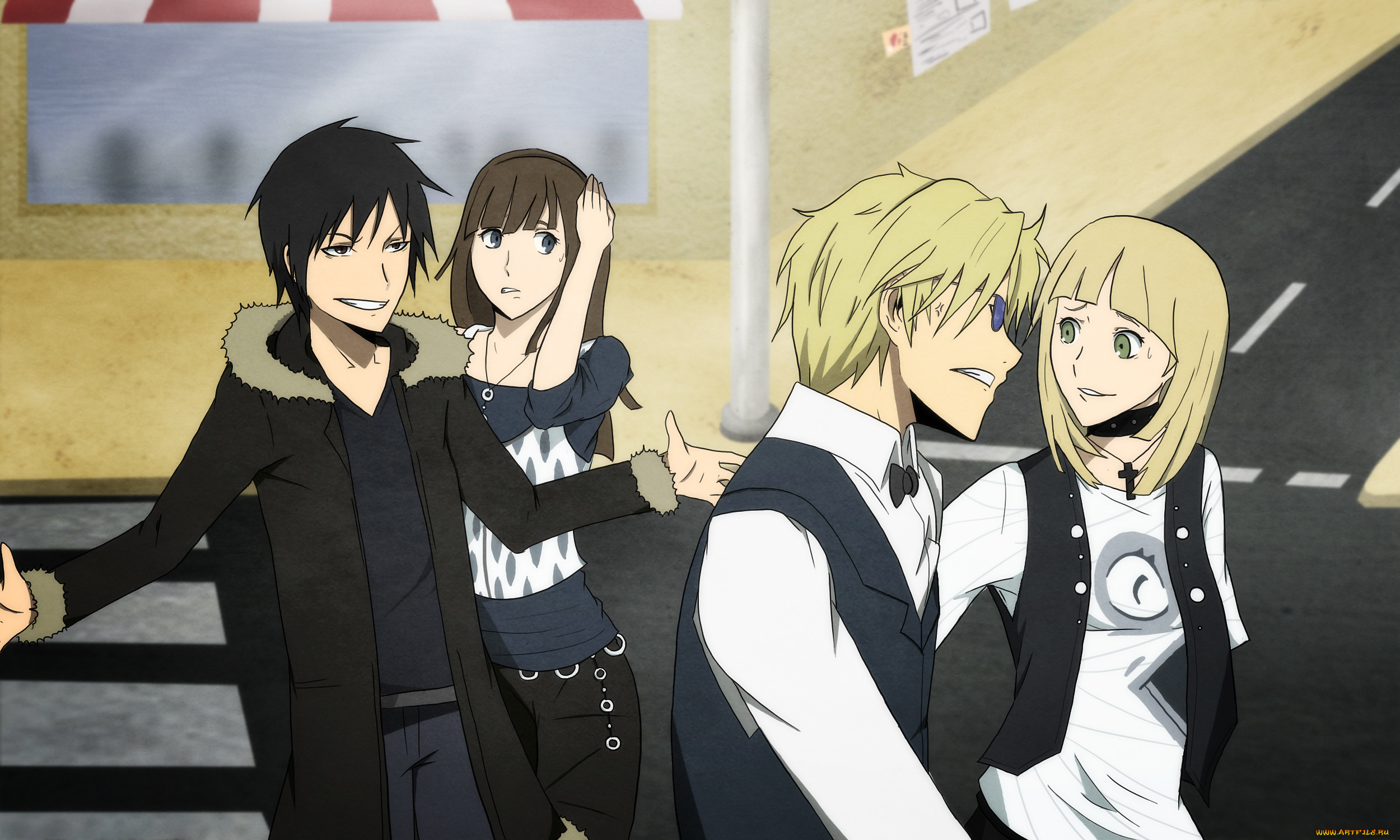 аниме, durarara, девушки, изая, шизуо