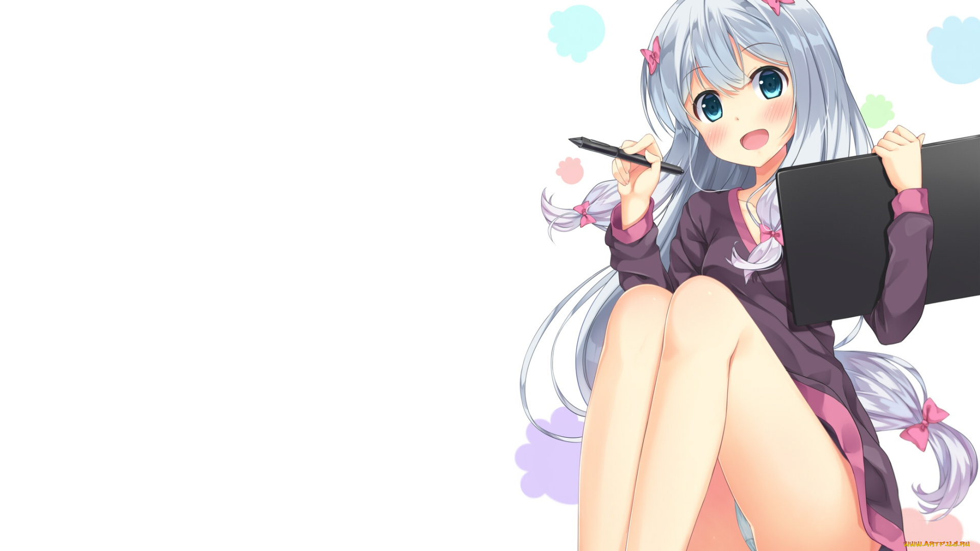 аниме, eromanga-sensei, взгляд, девушка, фон