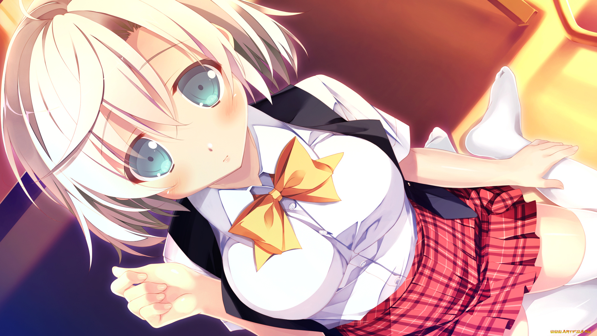 аниме, loverec, фон, взгляд, девушка