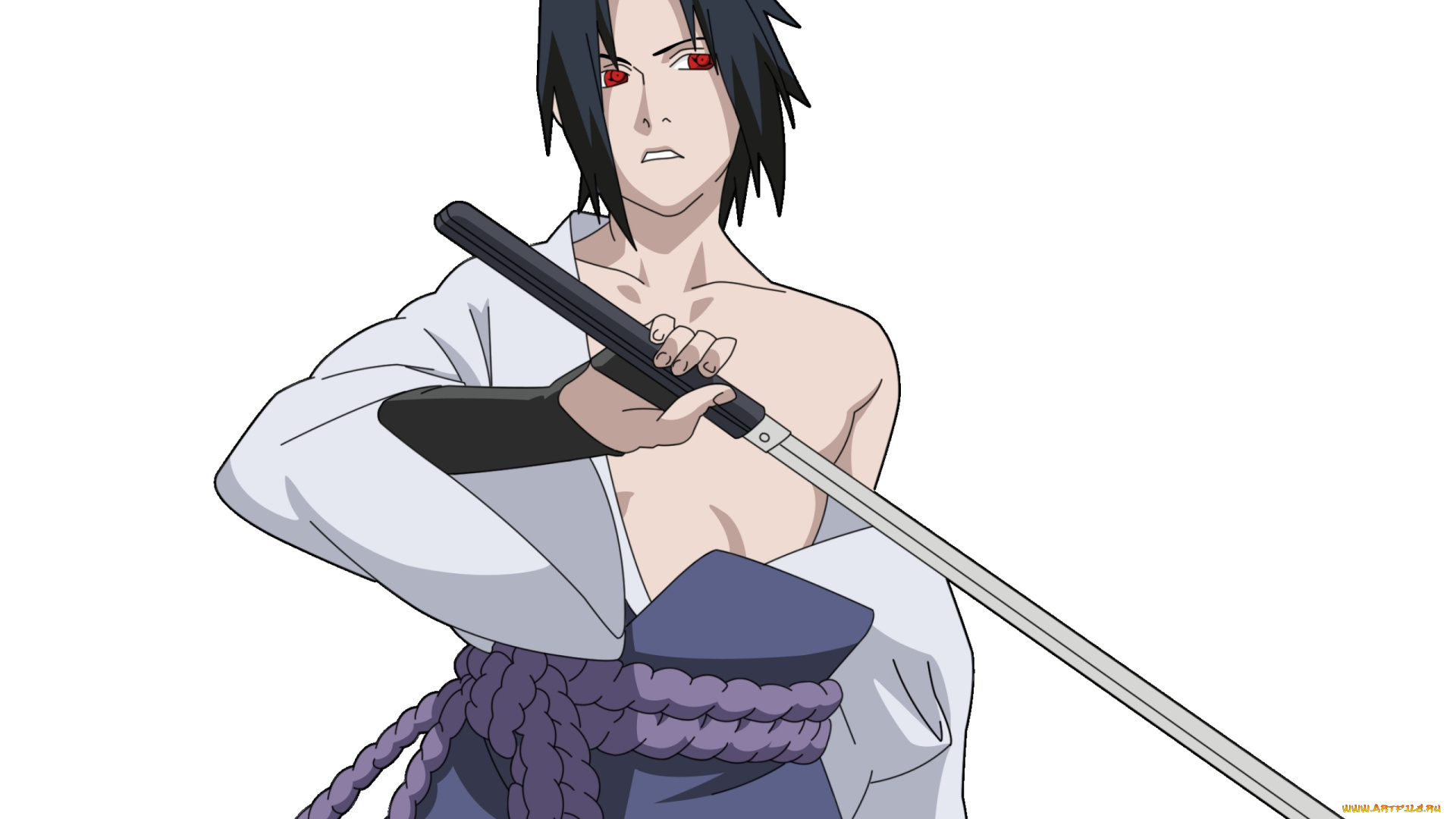 аниме, naruto, саске, учиха, нукенин, меч, шиноби