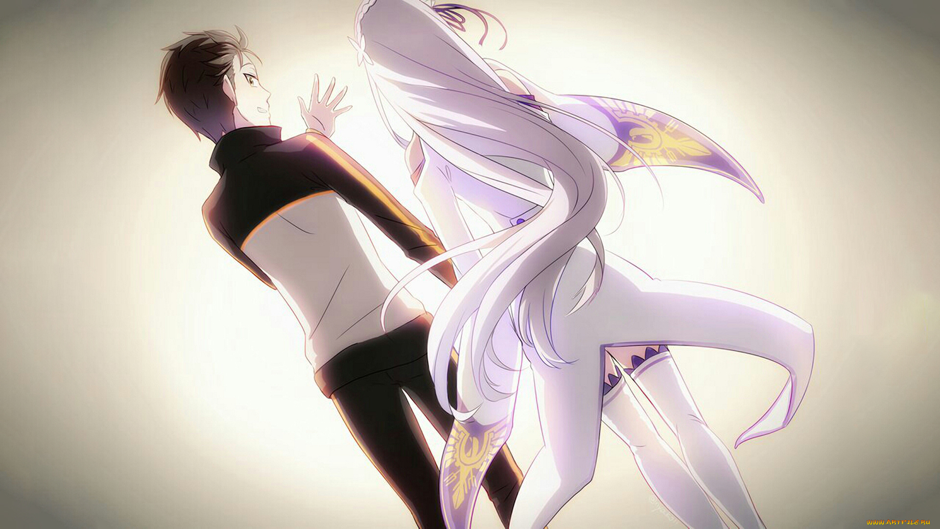 аниме, re, , zero, kara, hajimeru, isekai, seikatsu, двое