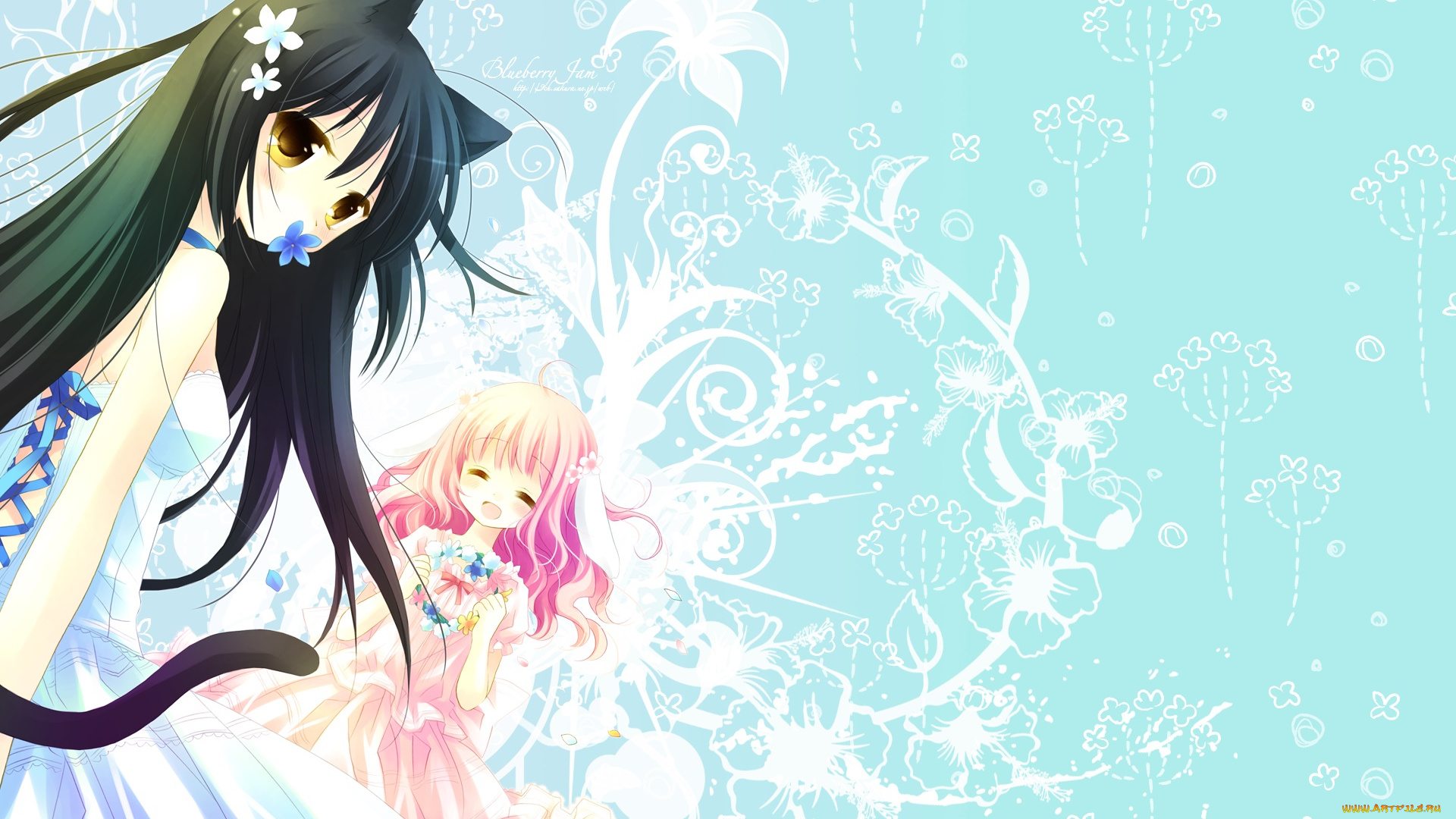 аниме, животные, , существа, фон, взгляд, девушка