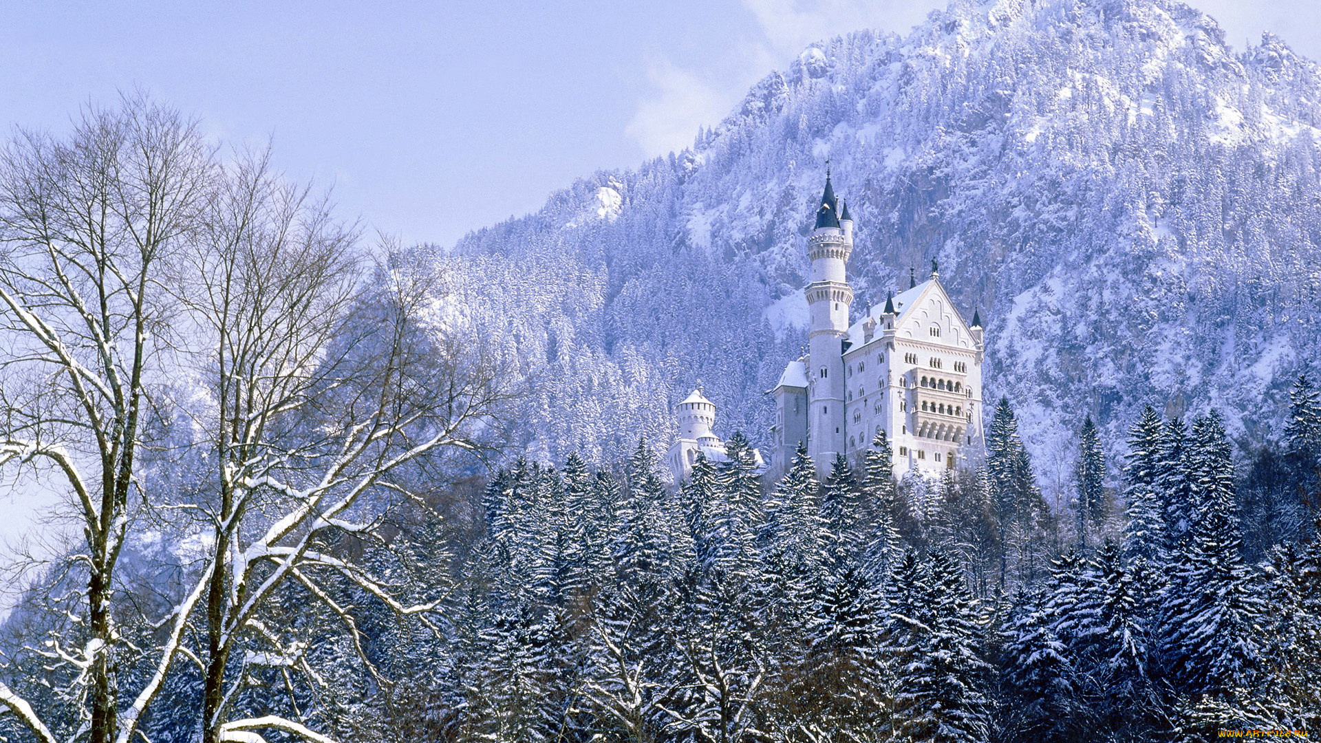 города, замок, нойшванштайн, , германия, neuschwanstein, castle