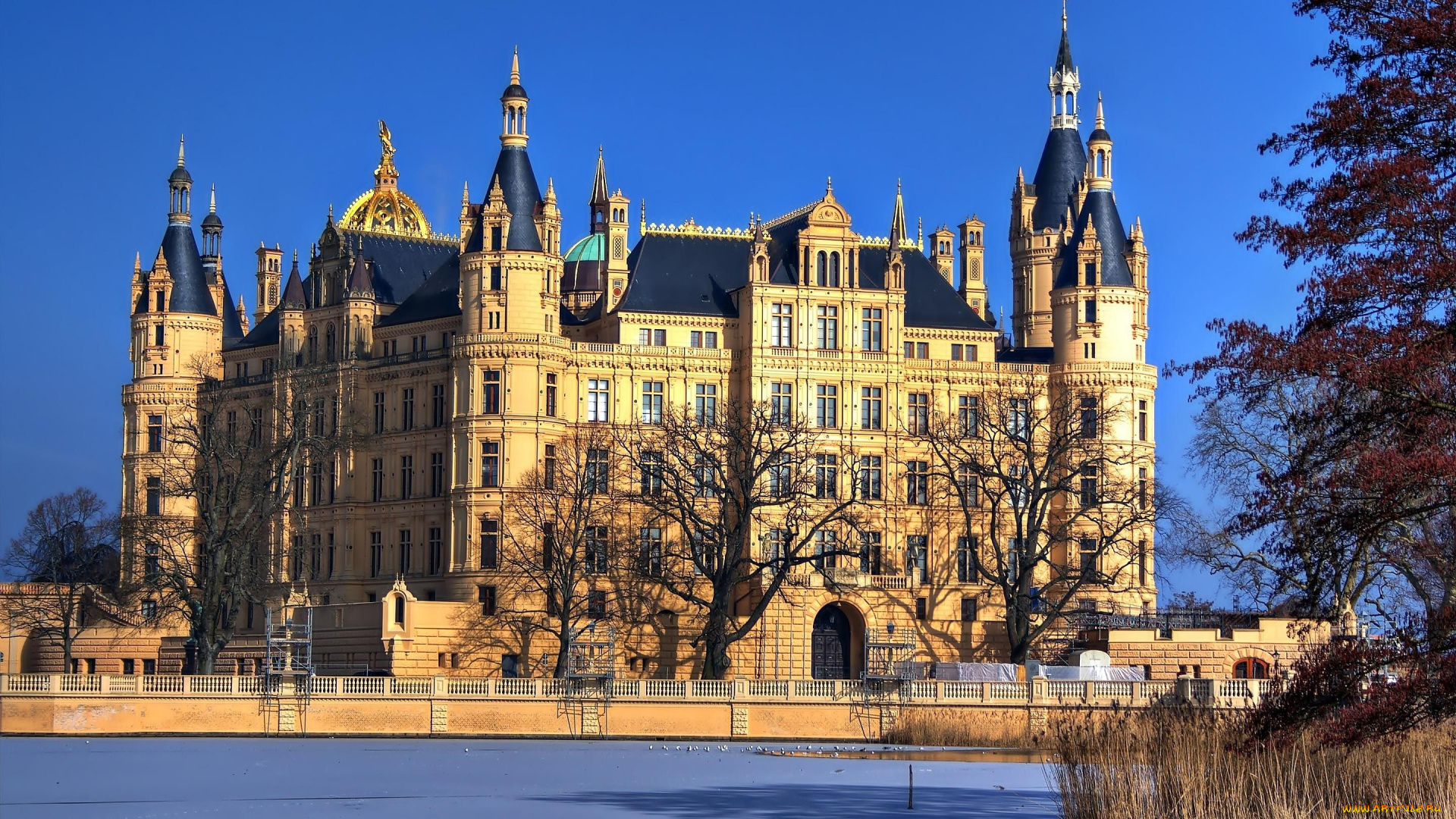 города, замок, шверин, , германия, castle, schwerin