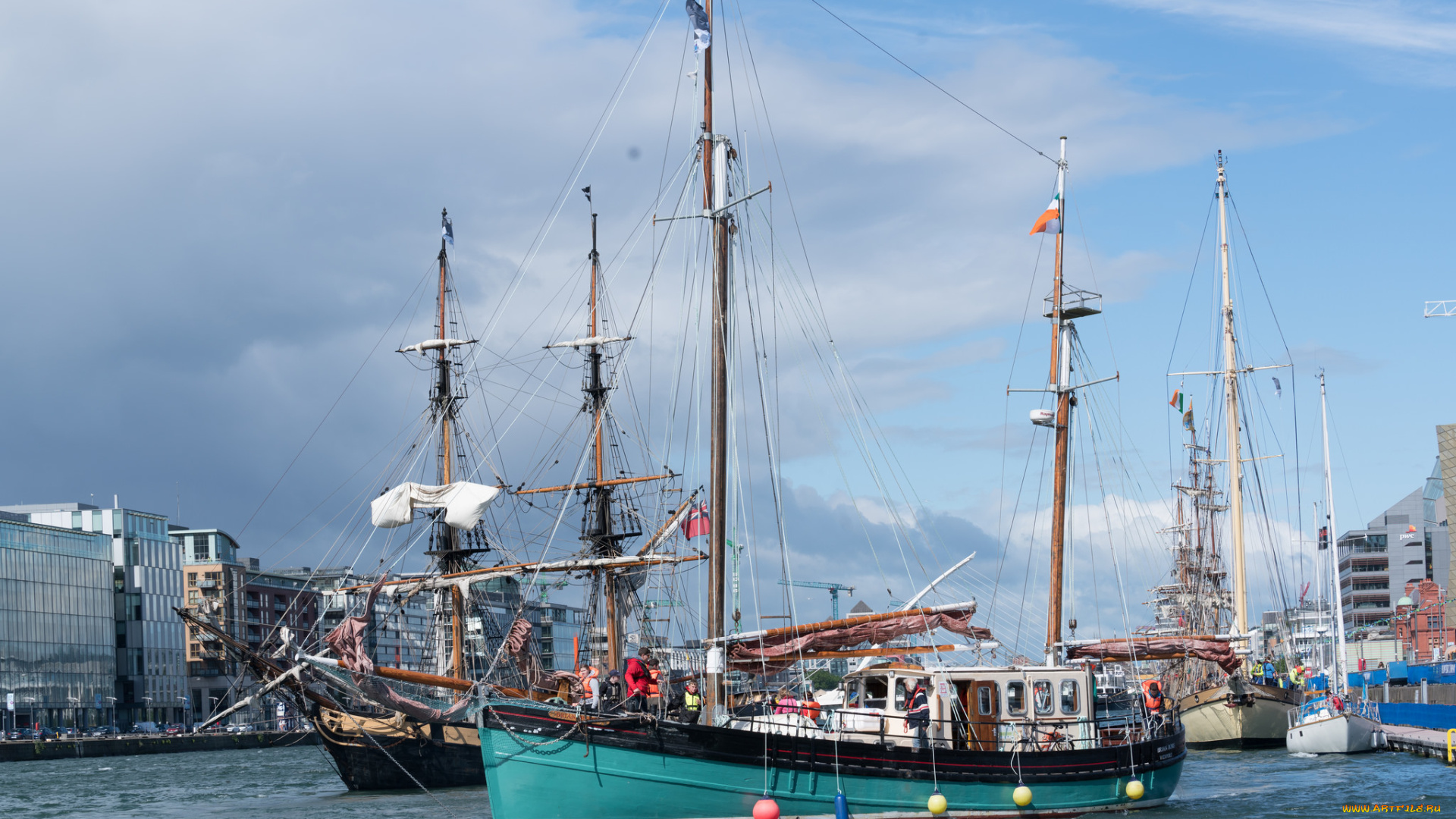 корабли, парусники, паруса, мачты