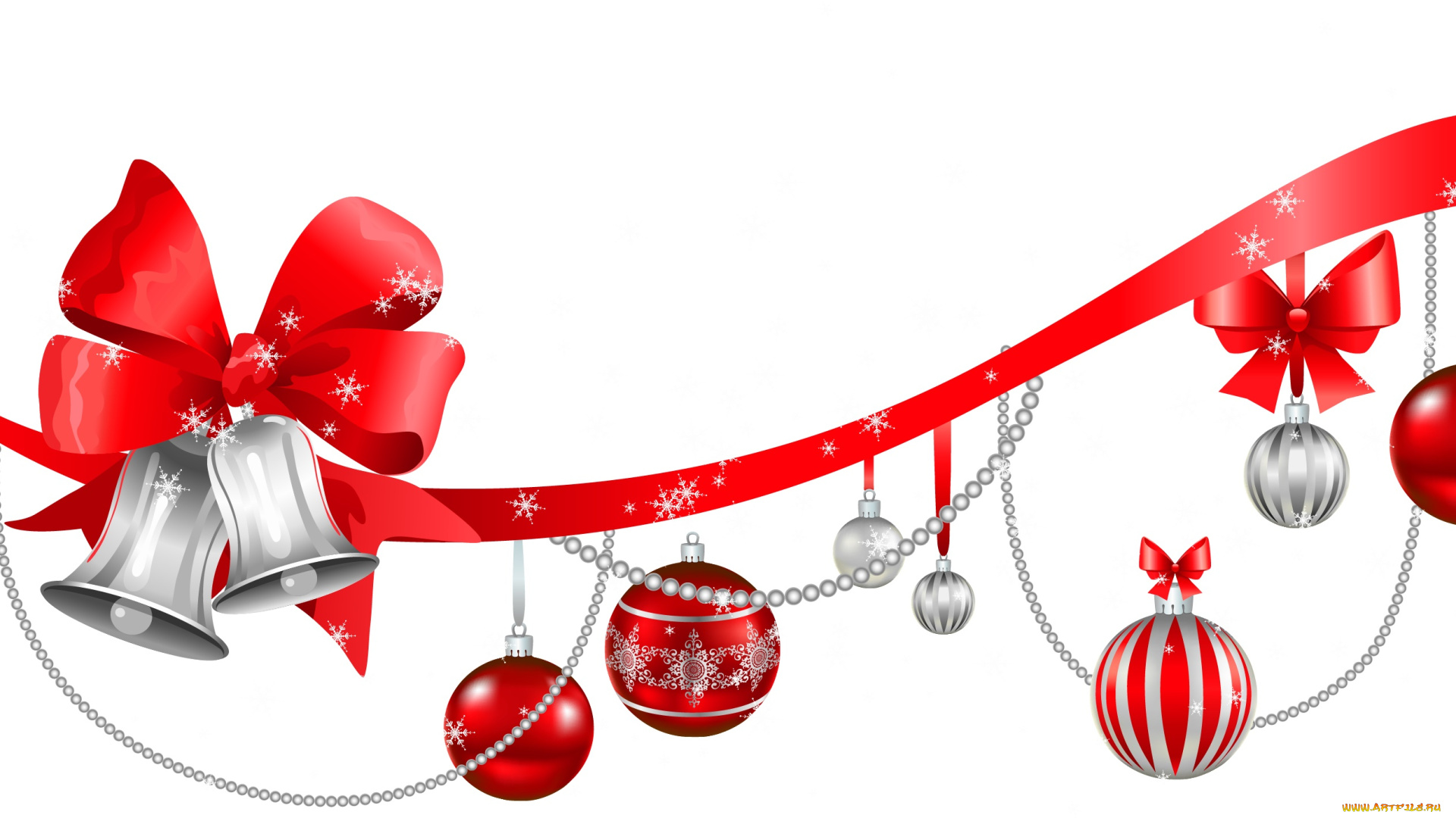 праздничные, векторная, графика, , новый, год, колокольчики, шары, фон