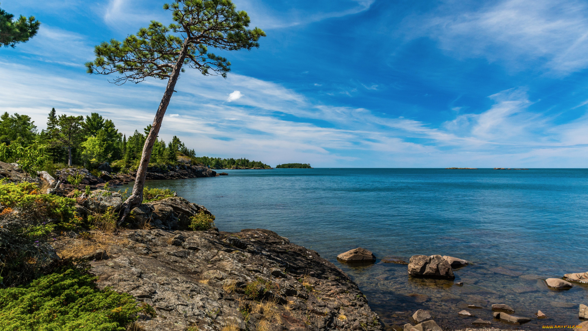 природа, побережье, море, берег