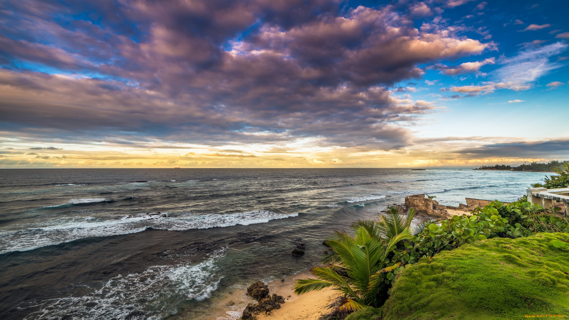 природа, побережье, море, берег