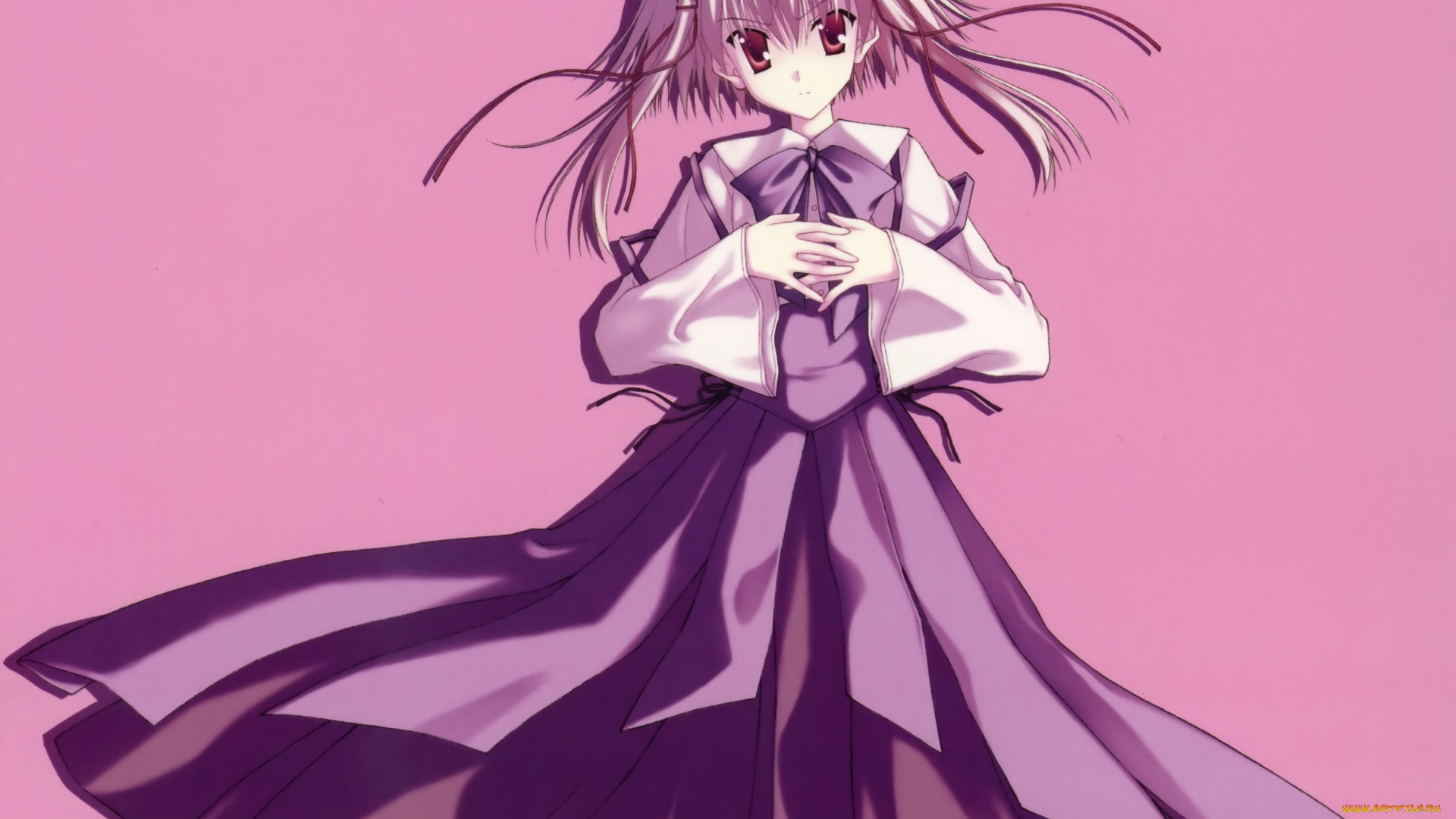 sola, аниме, фон, девушка, взгляд