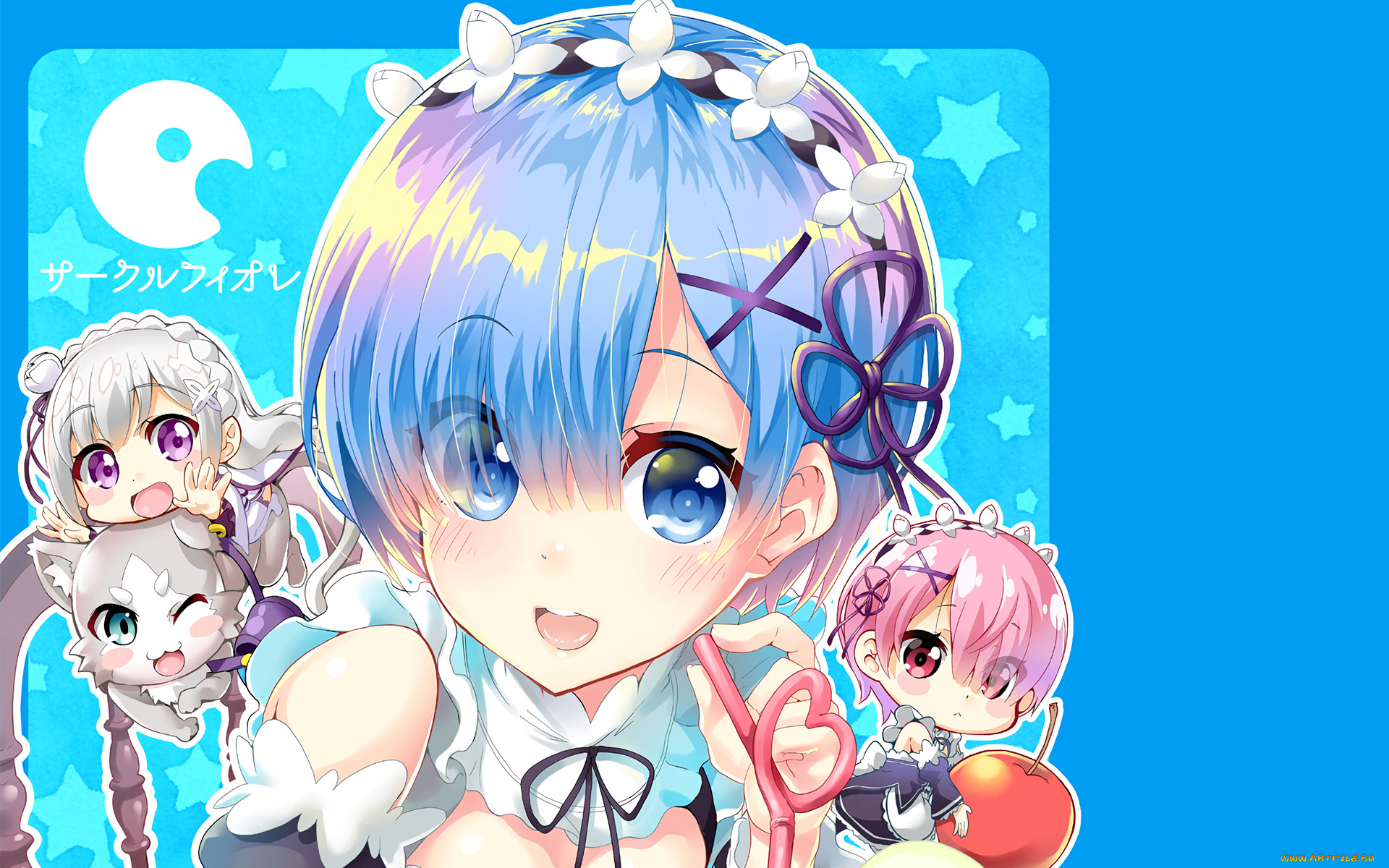 аниме, re, , zero, kara, hajimeru, isekai, seikatsu, рем