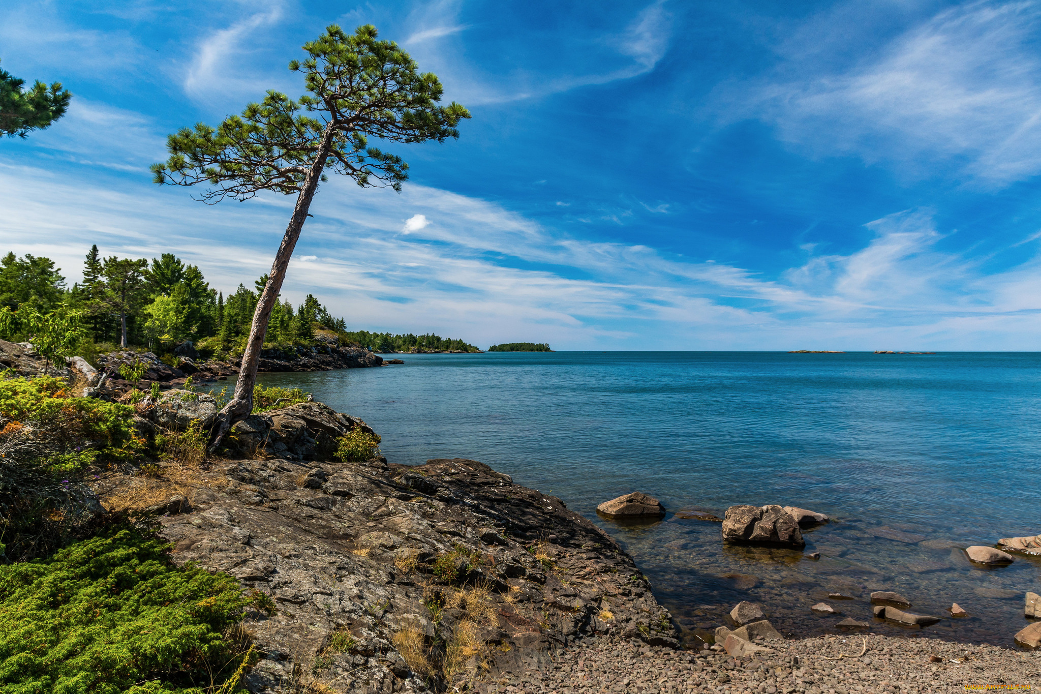 природа, побережье, море, берег