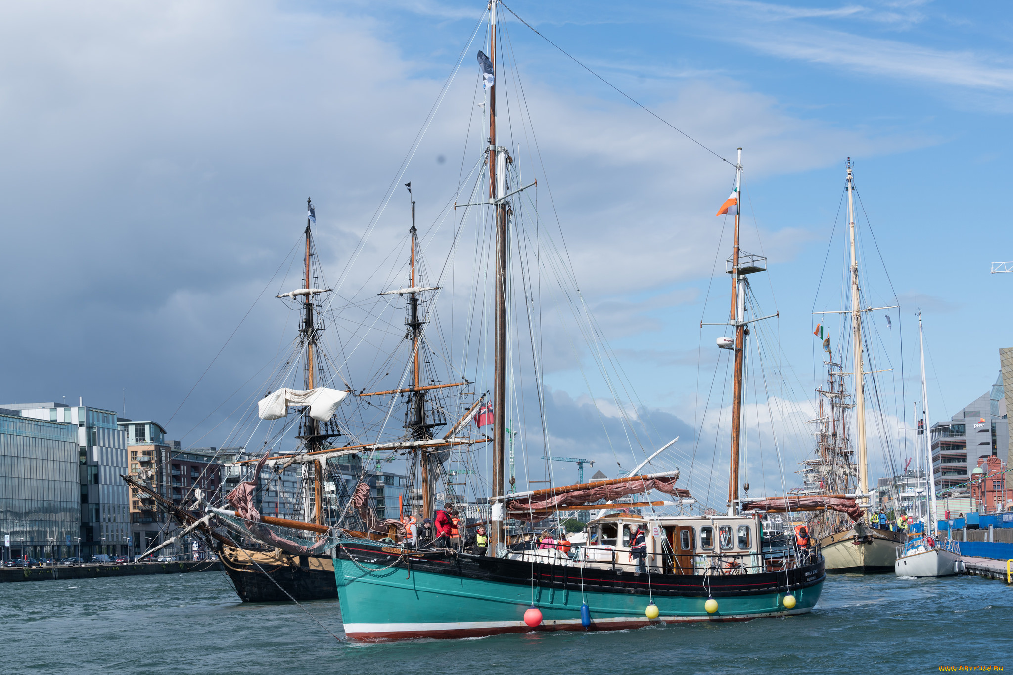 корабли, парусники, паруса, мачты