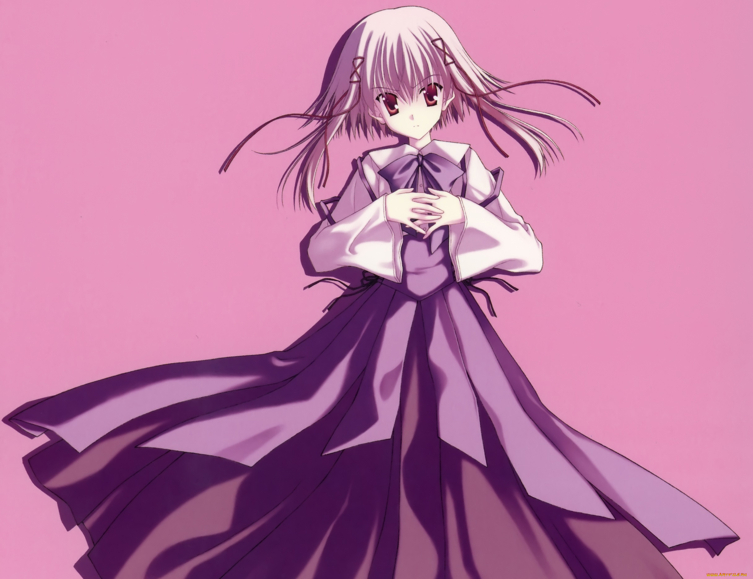 sola, аниме, фон, девушка, взгляд