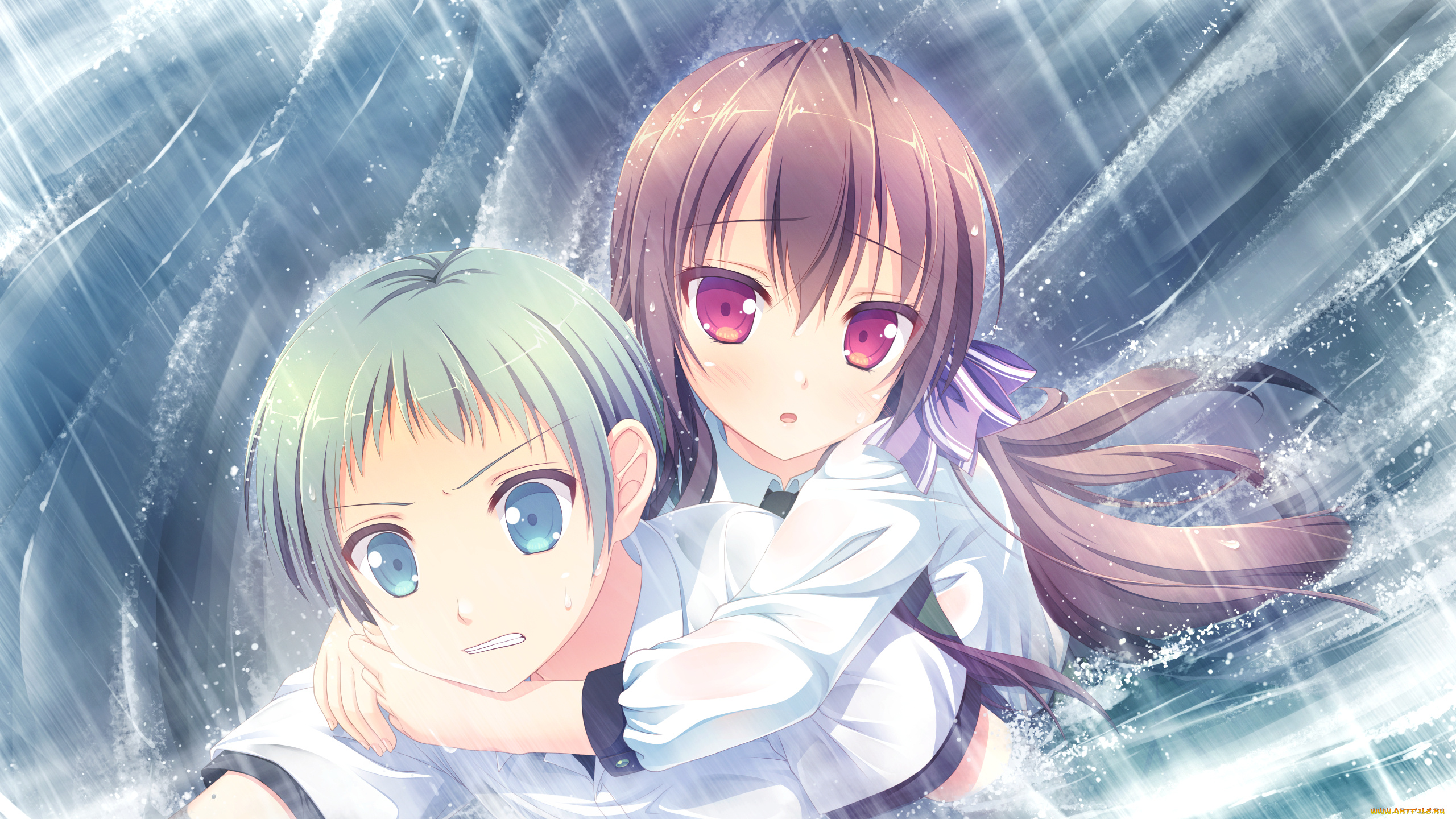 аниме, loverec, фон, взгляд, девушки