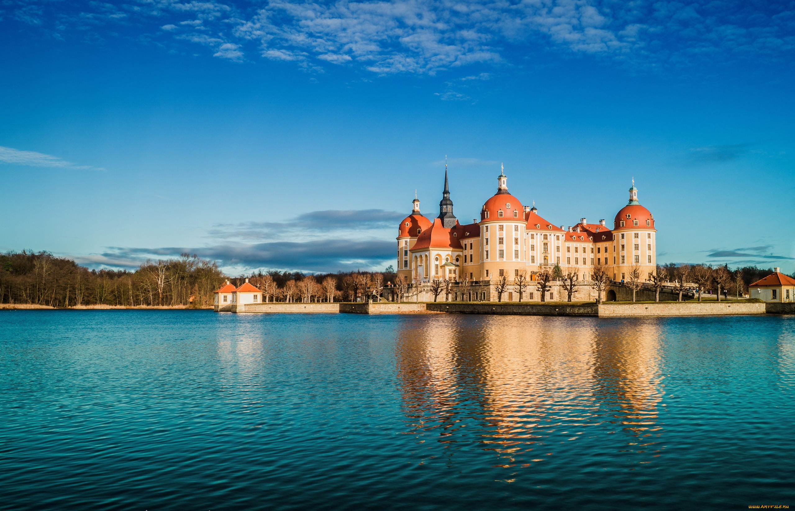 города, замок, морицбург, , германия, castle, moritzburg