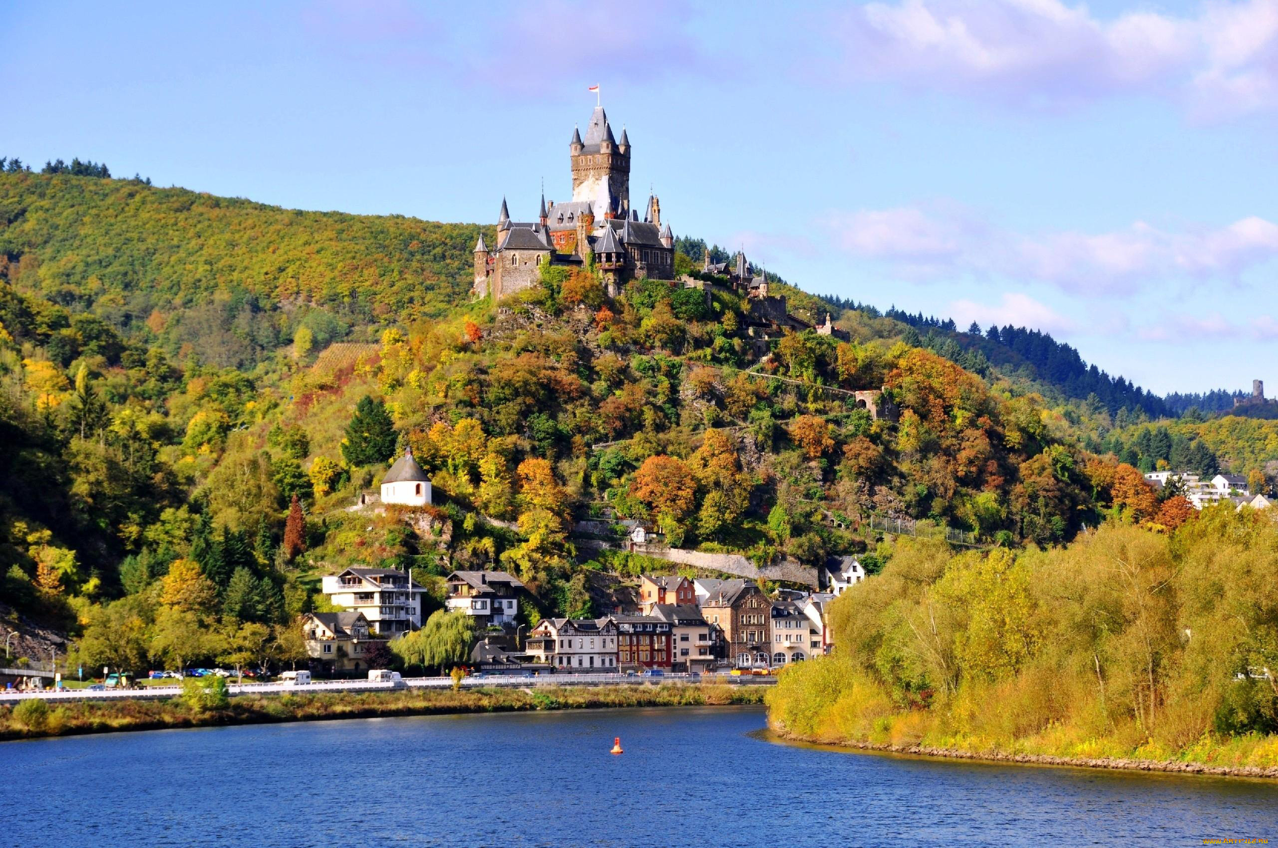 города, кохем, , германия, cochem, castle