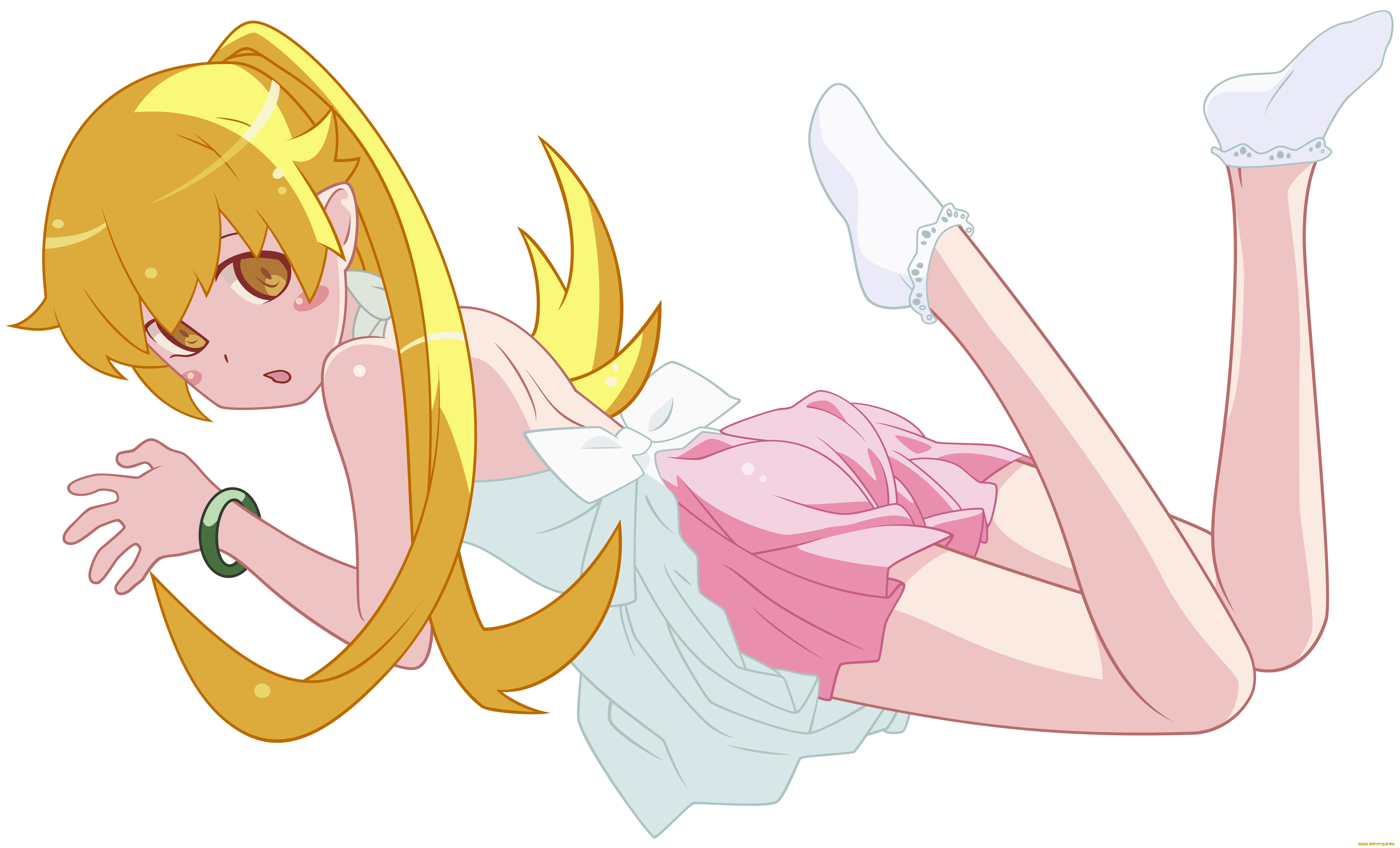 аниме, bakemonogatari, фон, взгляд, девушка