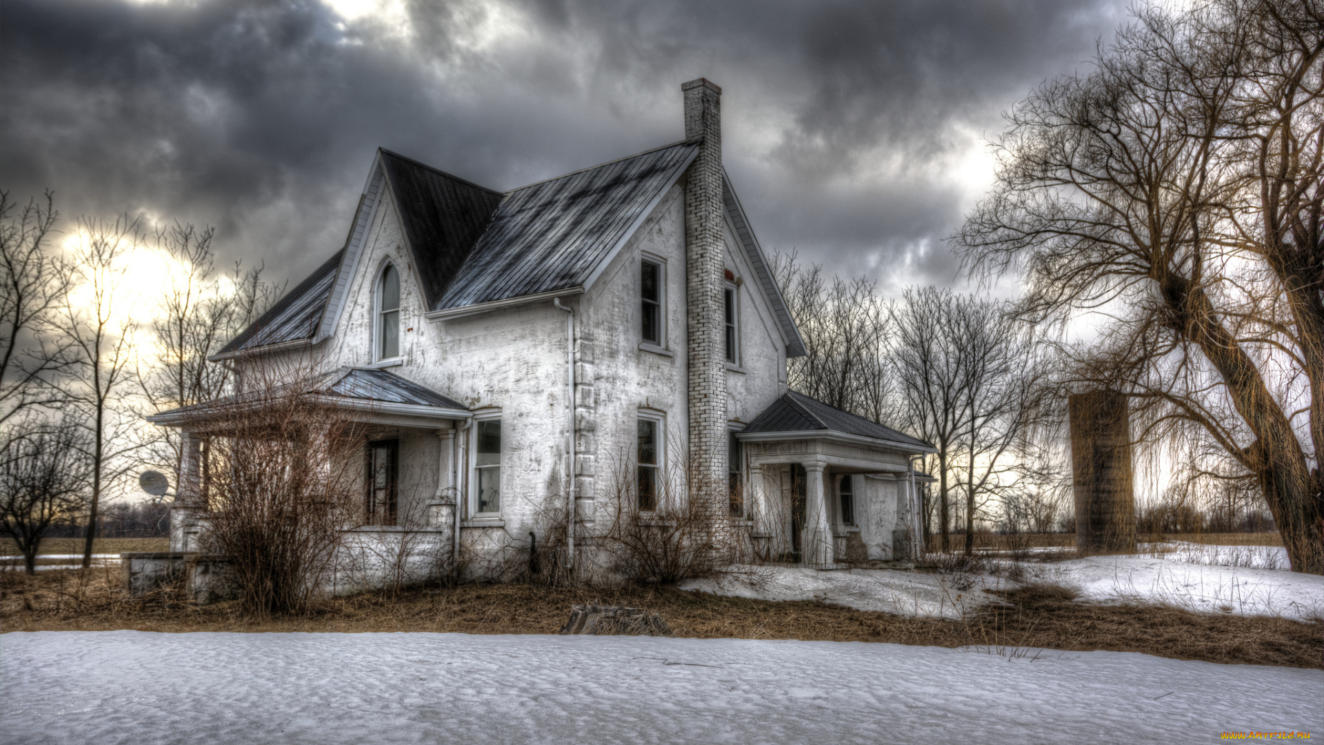 города, -, здания, , дома, зима, дом, снег